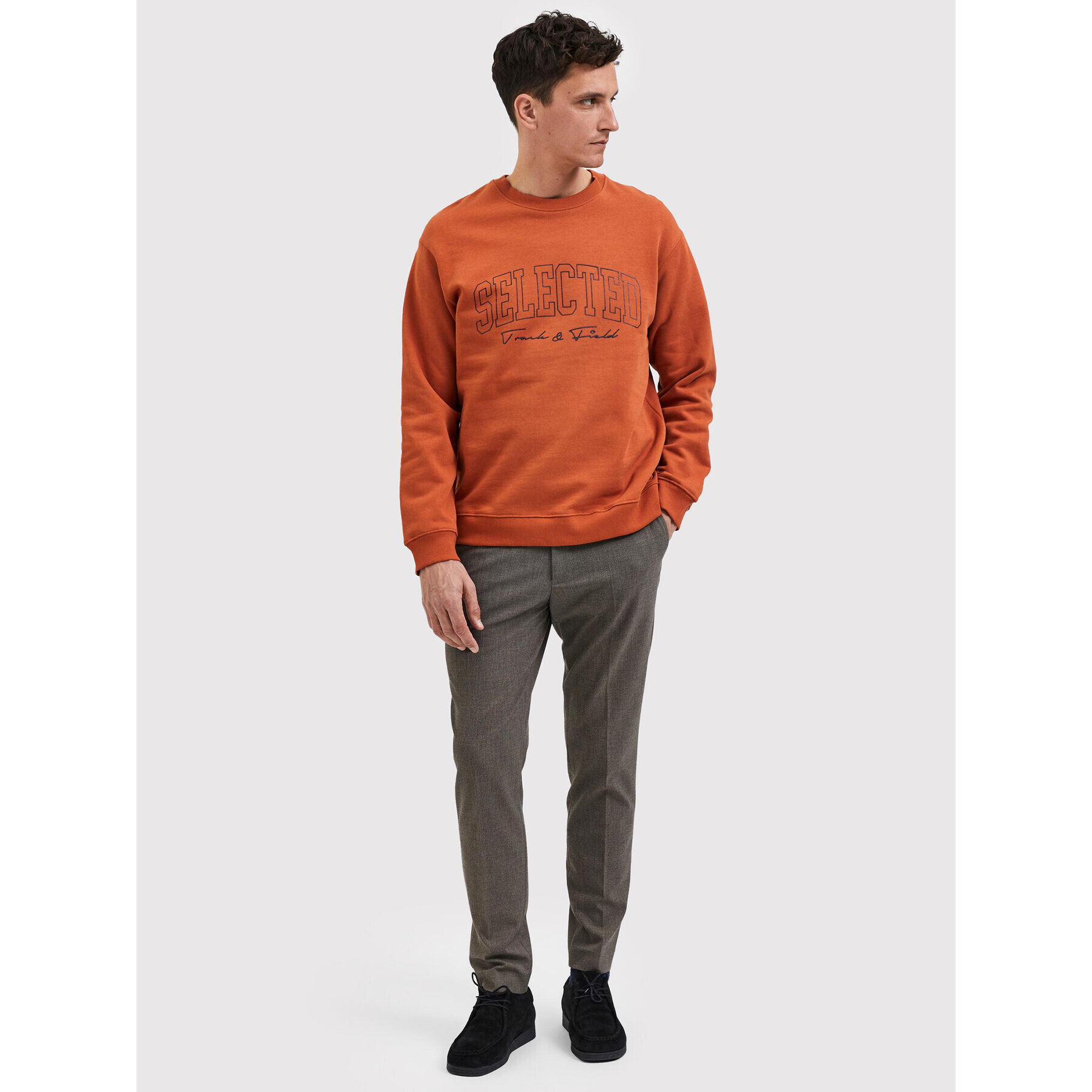 Selected Homme Mikina Welter 16085674 Oranžová Regular Fit - Pepit.cz