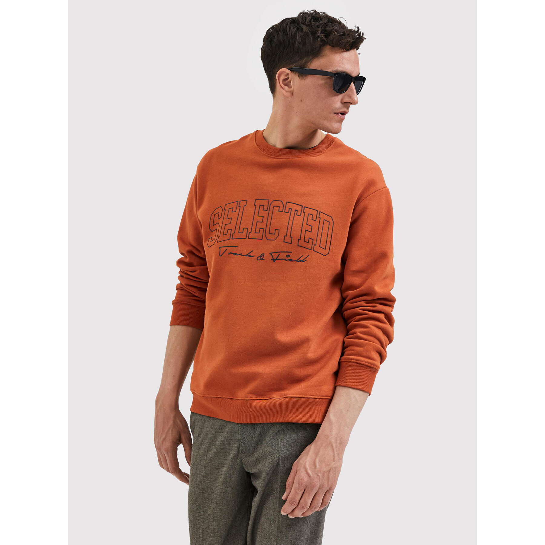 Selected Homme Mikina Welter 16085674 Oranžová Regular Fit - Pepit.cz