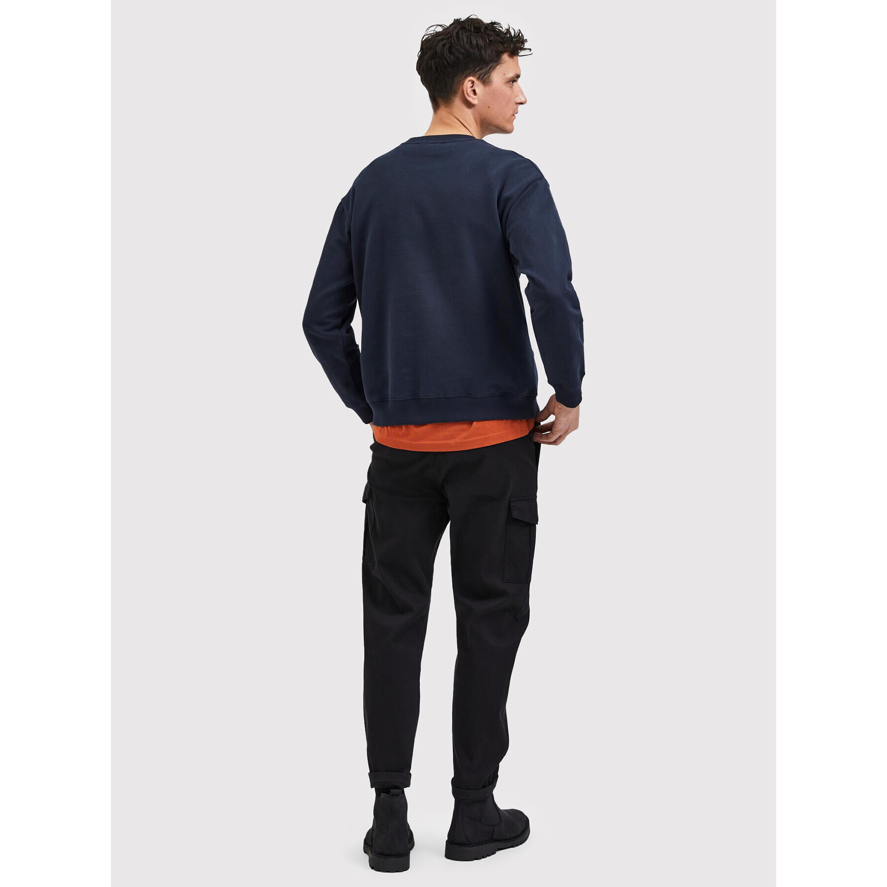 Selected Homme Mikina Welter 16085674 Tmavomodrá Relaxed Fit - Pepit.cz