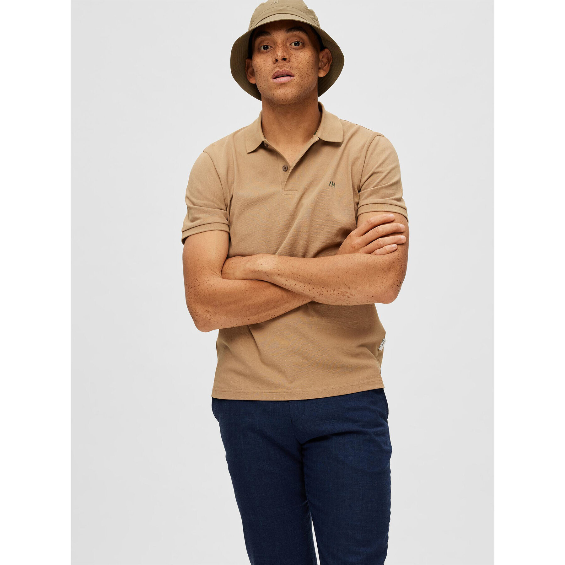 Selected Homme Polokošile 16087839 Béžová Regular Fit - Pepit.cz