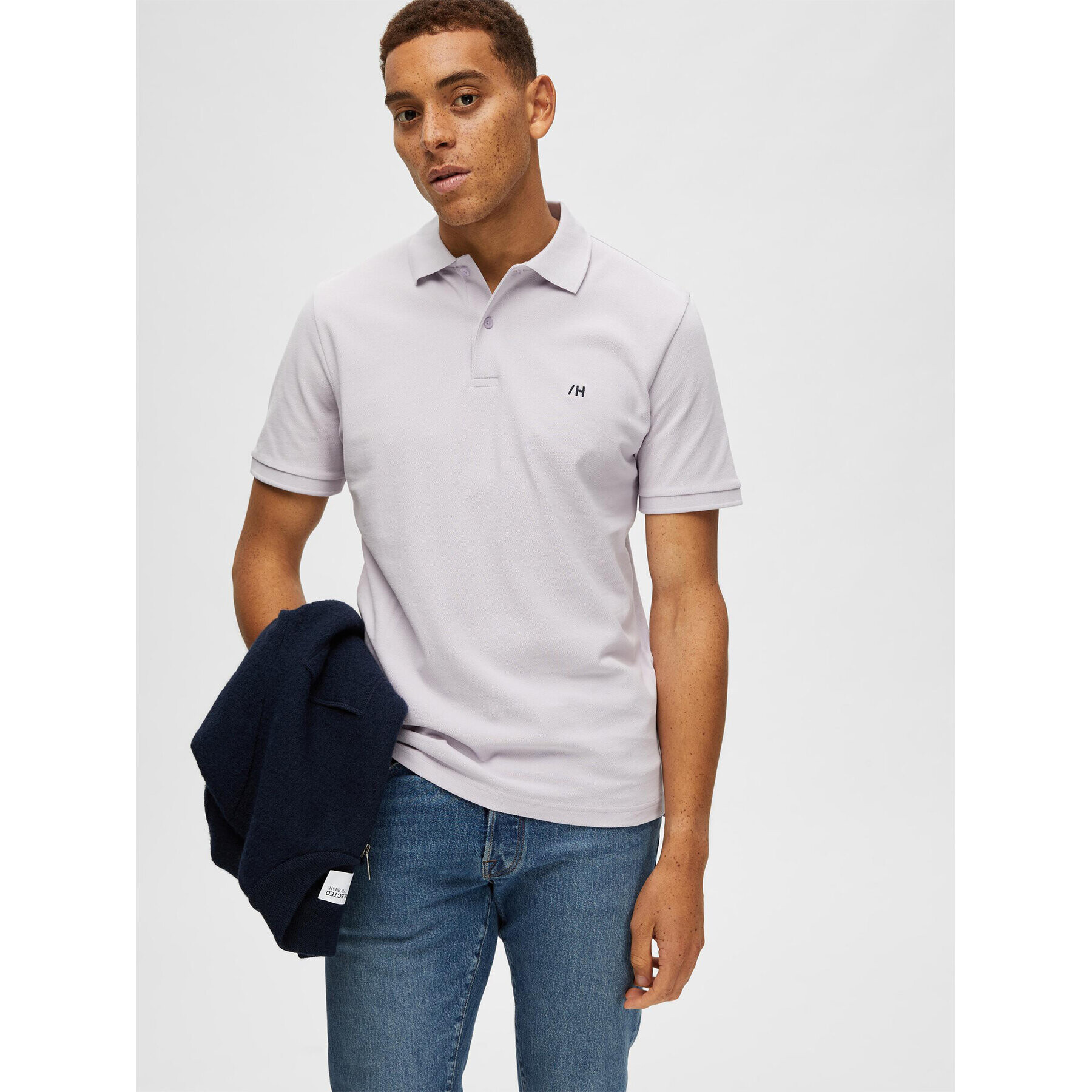 Selected Homme Polokošile 16087839 Fialová Regular Fit - Pepit.cz