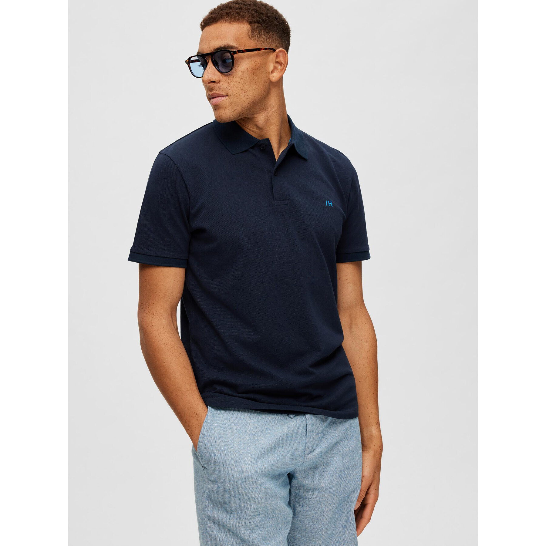 Selected Homme Polokošile 16087839 Tmavomodrá Regular Fit - Pepit.cz