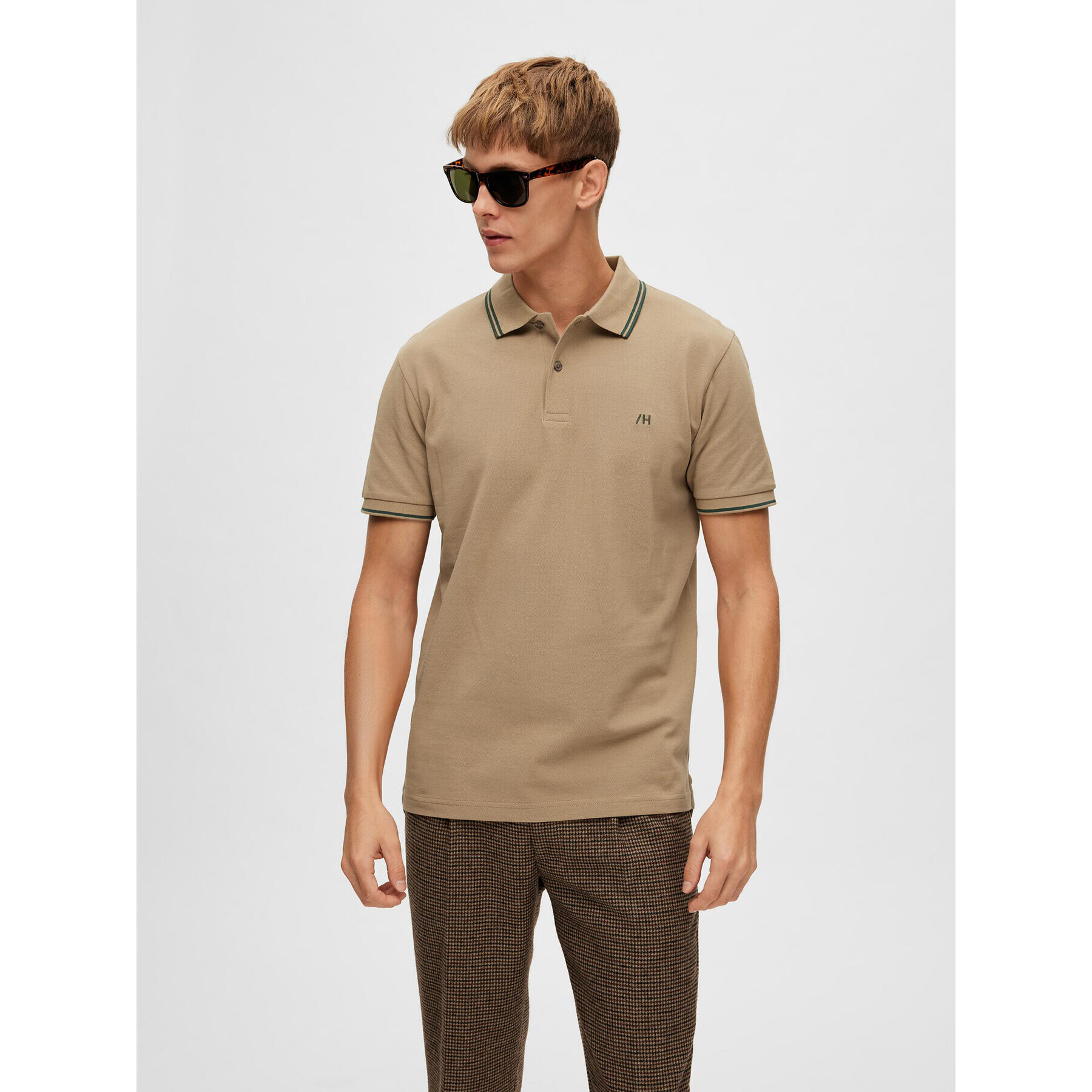 Selected Homme Polokošile 16087840 Béžová Regular Fit - Pepit.cz