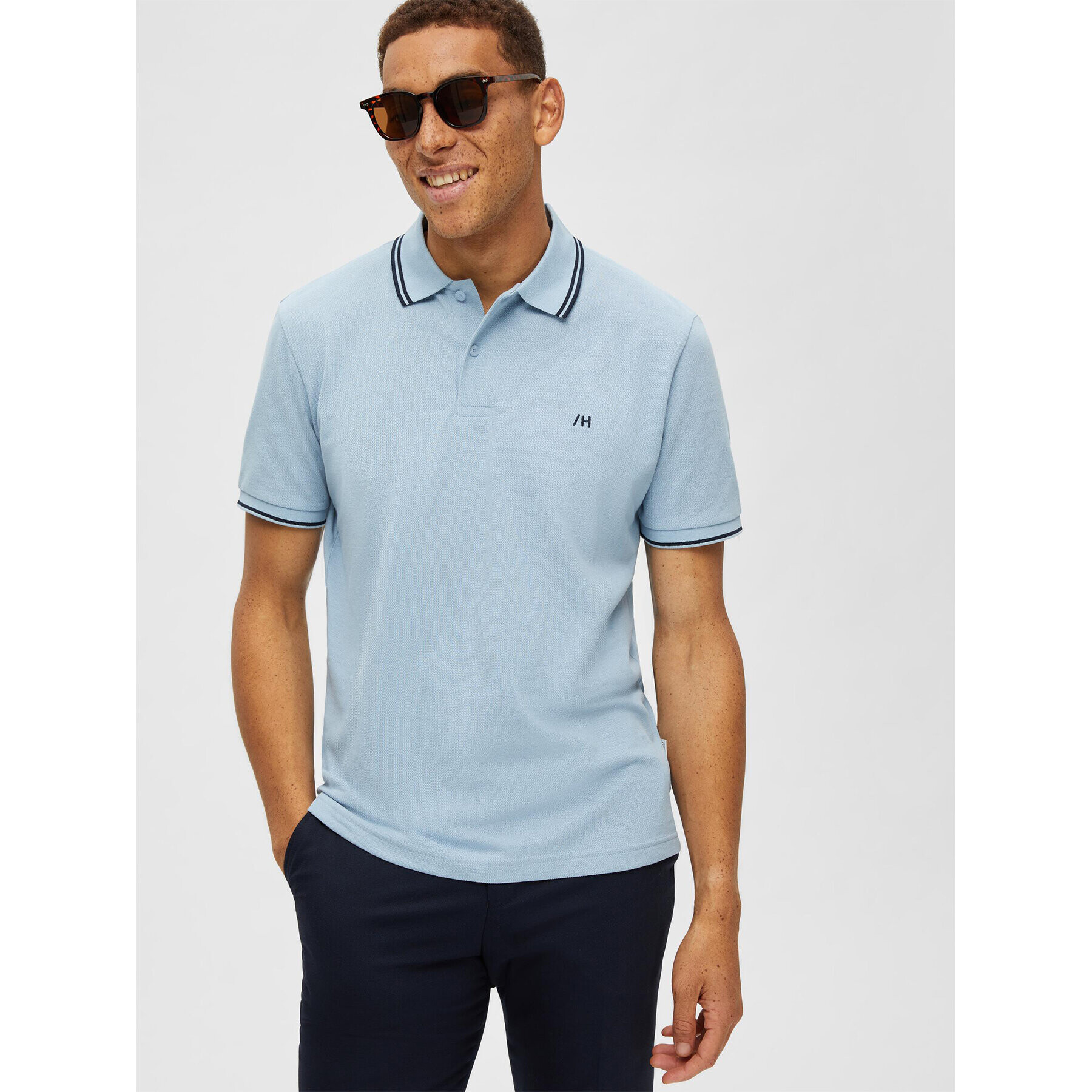 Selected Homme Polokošile 16087840 Modrá Regular Fit - Pepit.cz