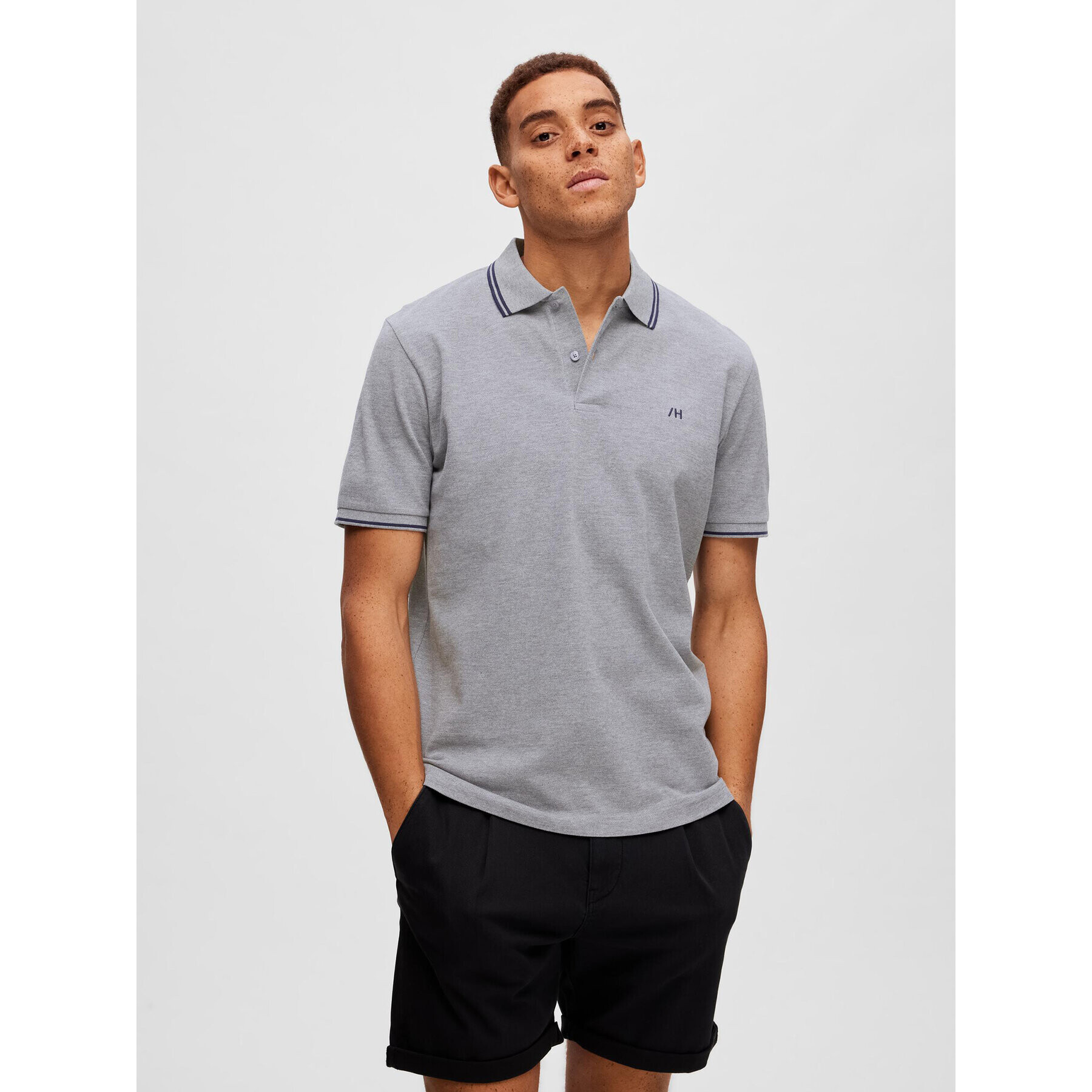 Selected Homme Polokošile 16087840 Šedá Regular Fit - Pepit.cz