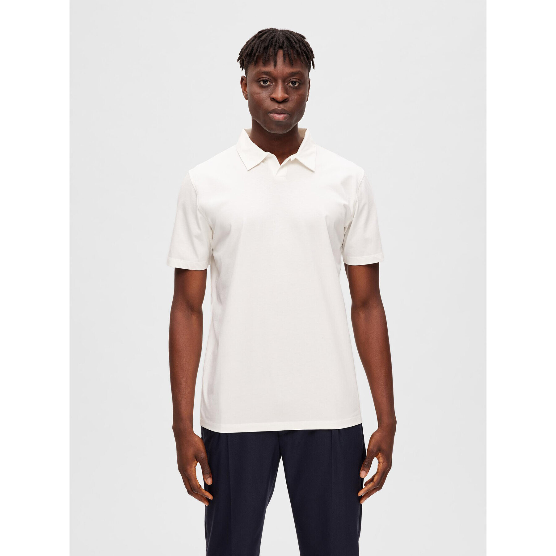 Selected Homme Polokošile 16088573 Bílá Regular Fit - Pepit.cz