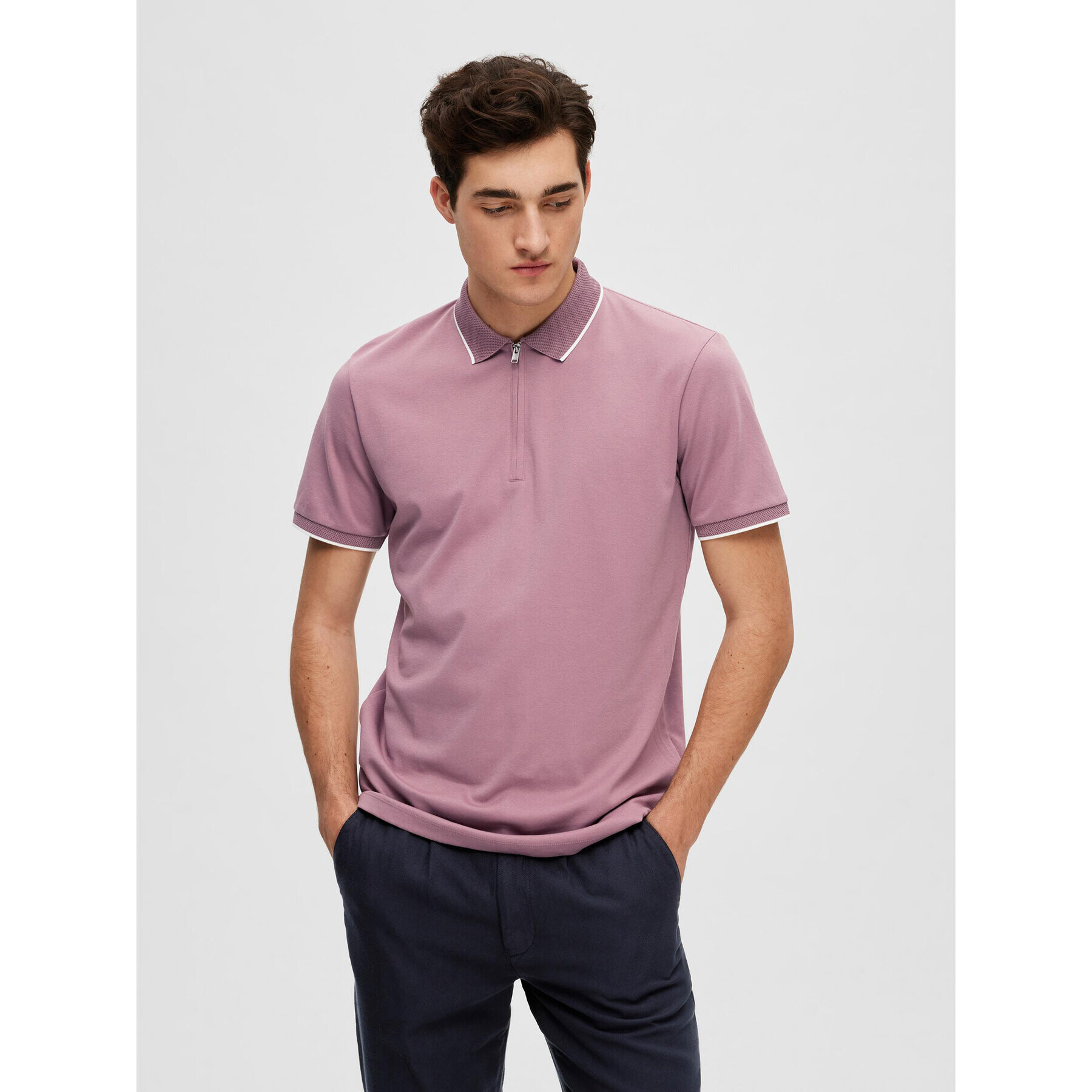 Selected Homme Polokošile 16089094 Fialová Regular Fit - Pepit.cz