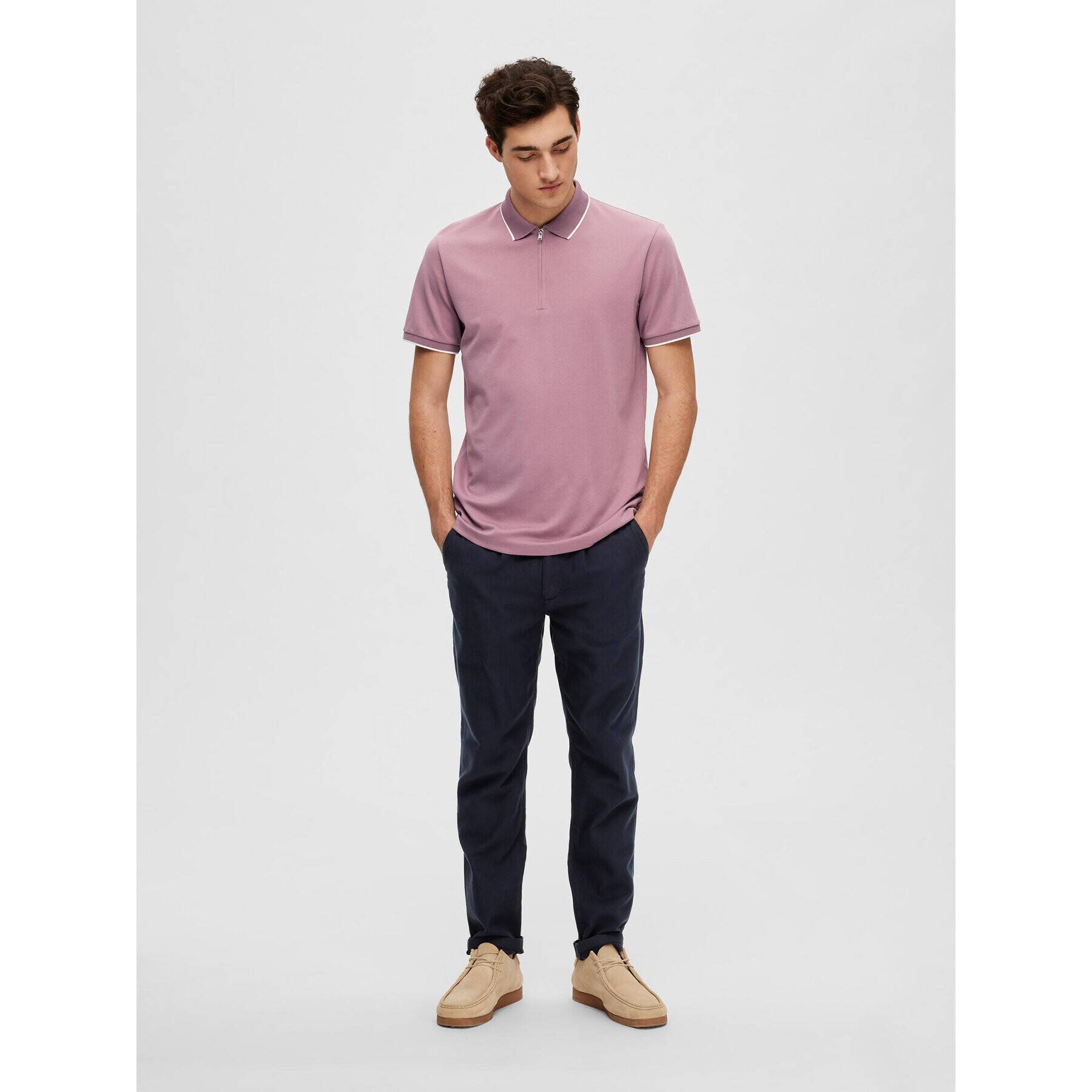 Selected Homme Polokošile 16089094 Fialová Regular Fit - Pepit.cz