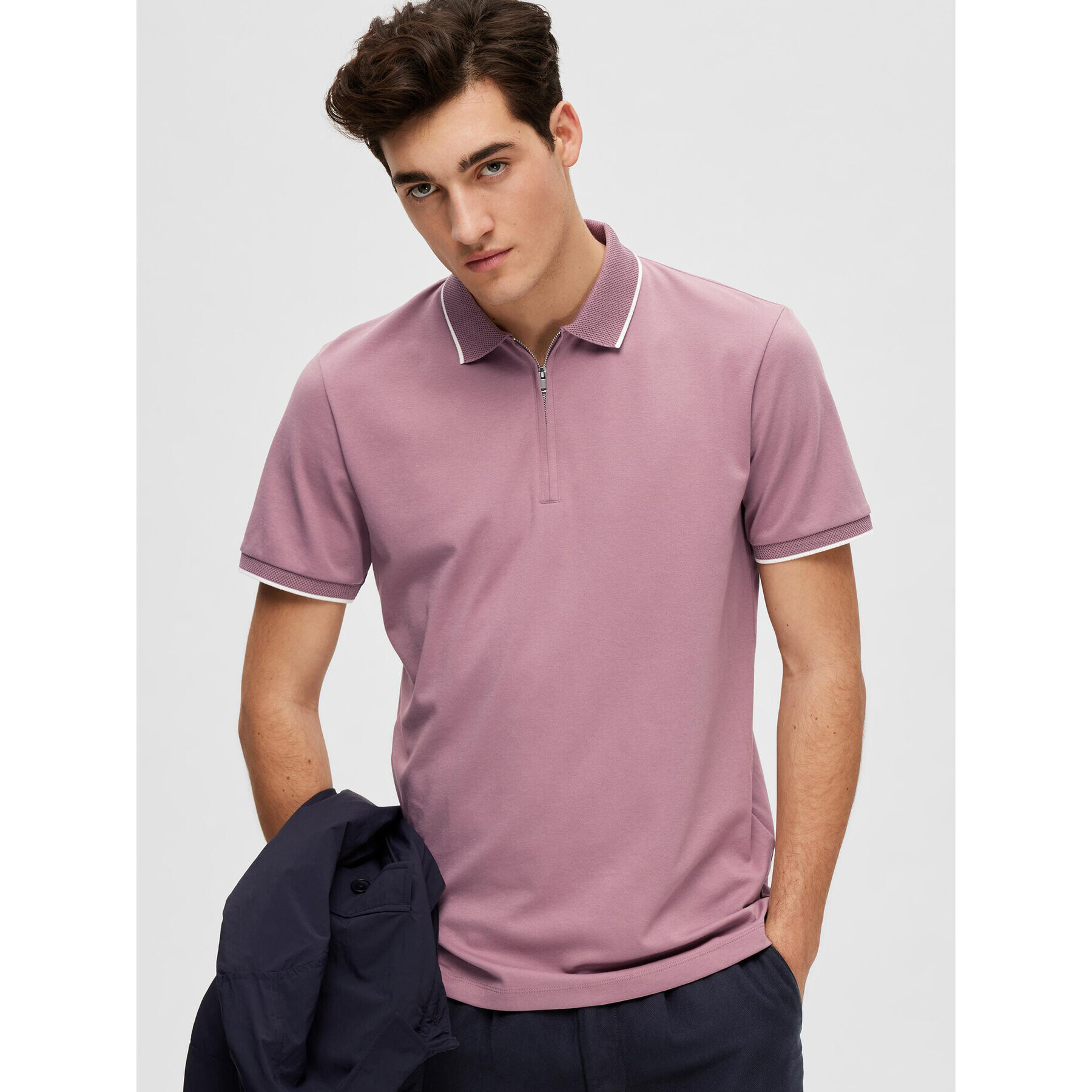 Selected Homme Polokošile 16089094 Fialová Regular Fit - Pepit.cz