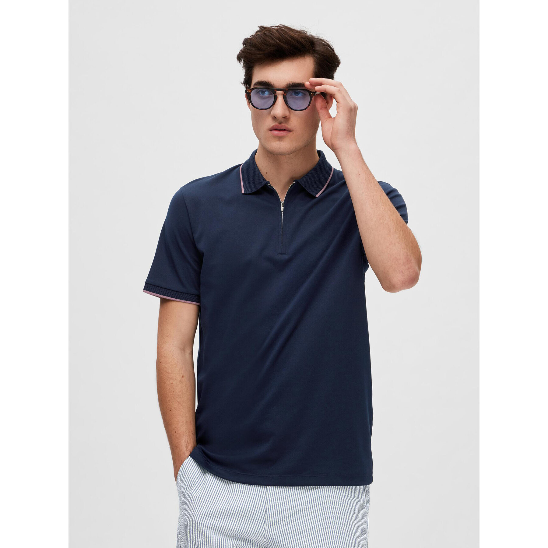 Selected Homme Polokošile 16089094 Tmavomodrá Regular Fit - Pepit.cz