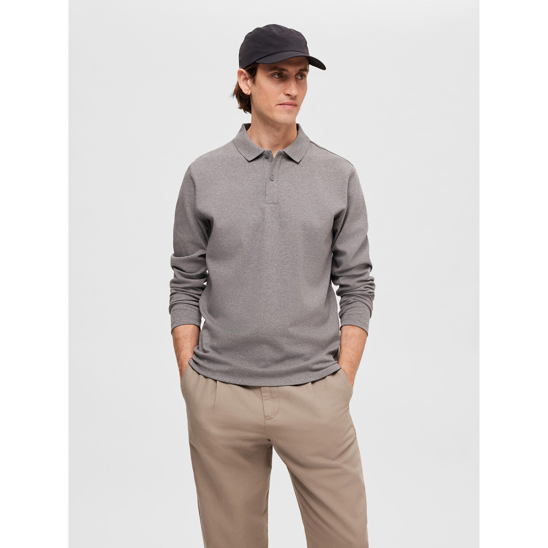 Selected Homme Polokošile 16090424 Šedá Slim Fit - Pepit.cz