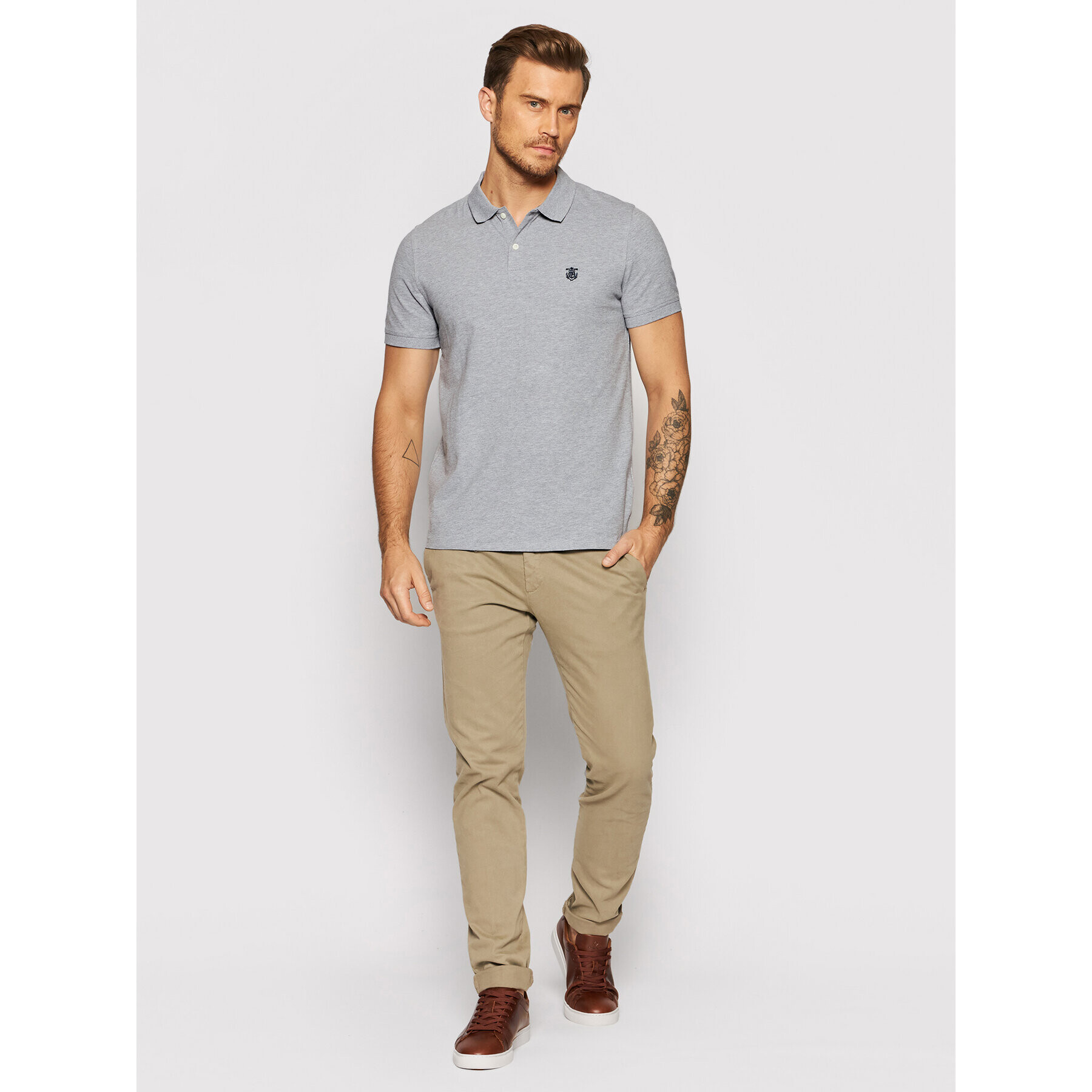 Selected Homme Polokošile Aro 16049517 Šedá Regular Fit - Pepit.cz