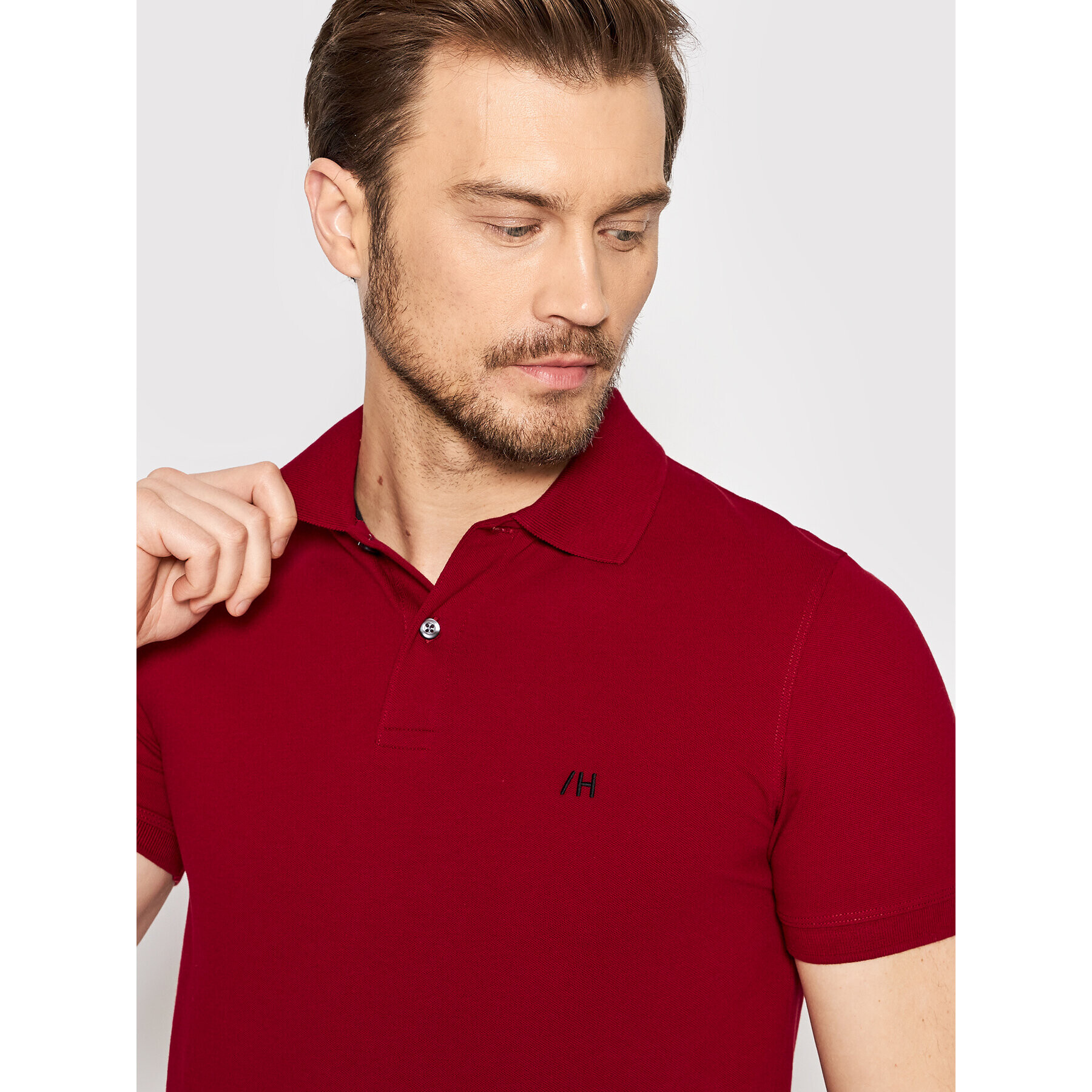 Selected Homme Polokošile Aze 16082840 Bordó Regular Fit - Pepit.cz