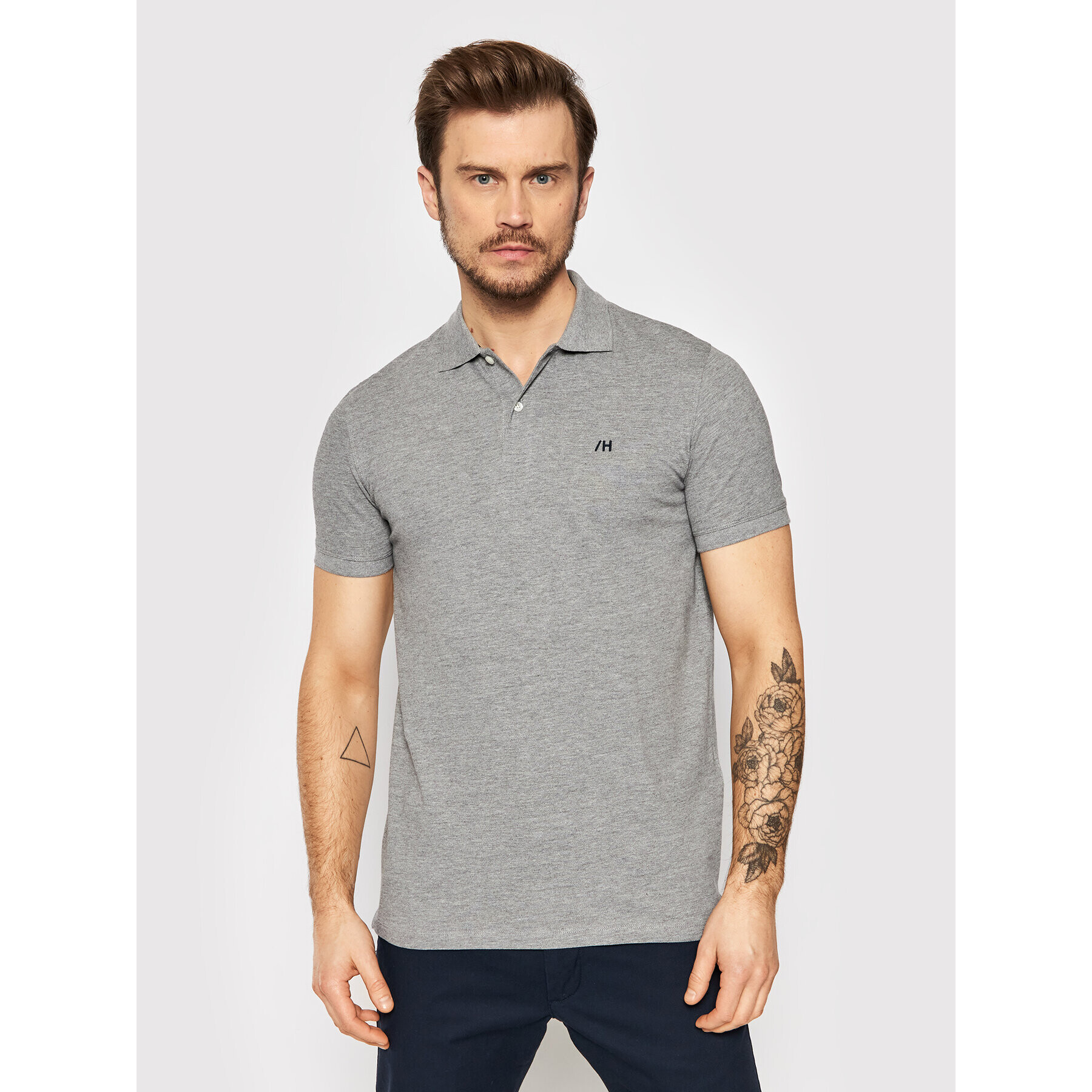 Selected Homme Polokošile Aze 16082840 Šedá Regular Fit - Pepit.cz