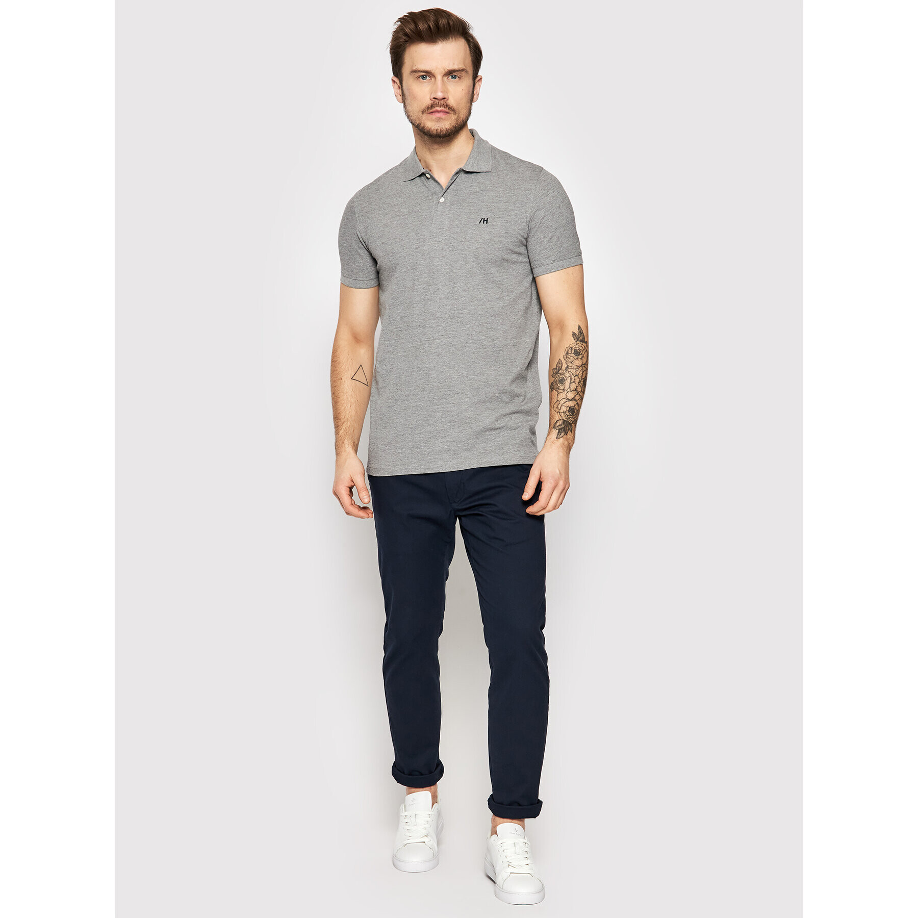 Selected Homme Polokošile Aze 16082840 Šedá Regular Fit - Pepit.cz