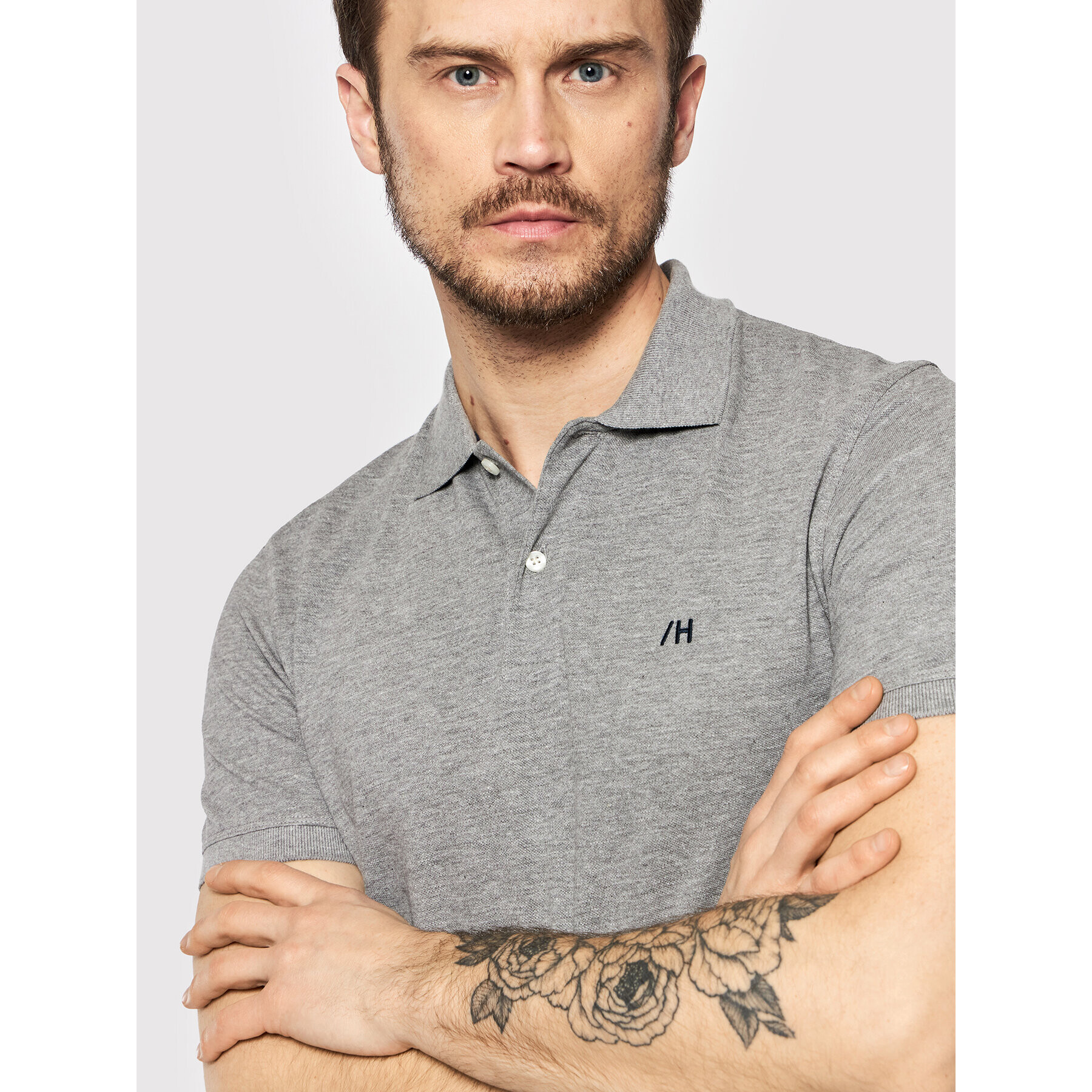 Selected Homme Polokošile Aze 16082840 Šedá Regular Fit - Pepit.cz