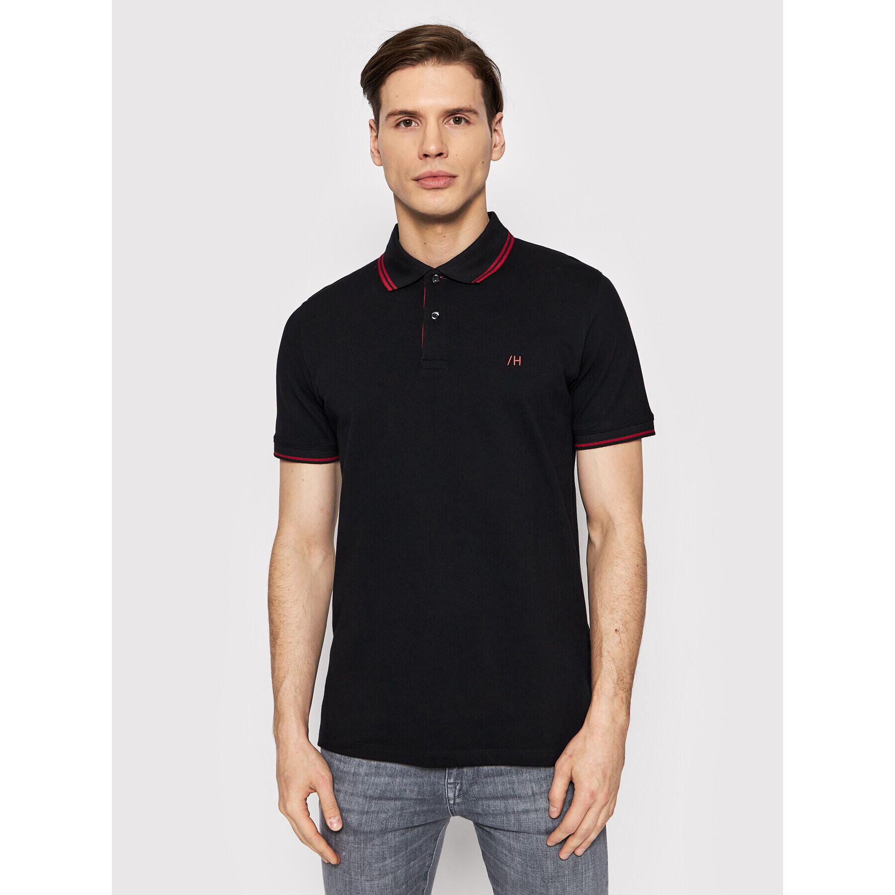 Selected Homme Polokošile Aze 16082841 Černá Regular Fit - Pepit.cz