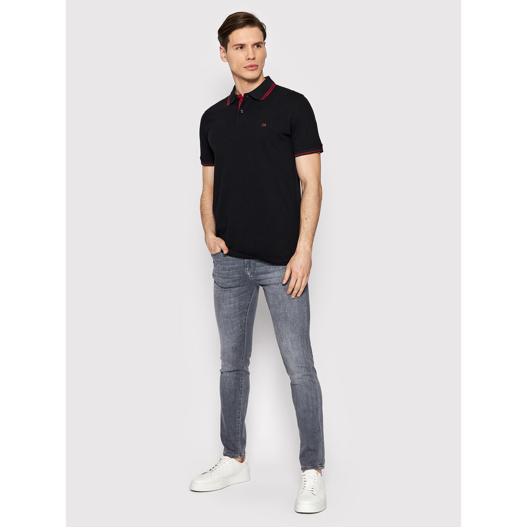 Selected Homme Polokošile Aze 16082841 Černá Regular Fit - Pepit.cz