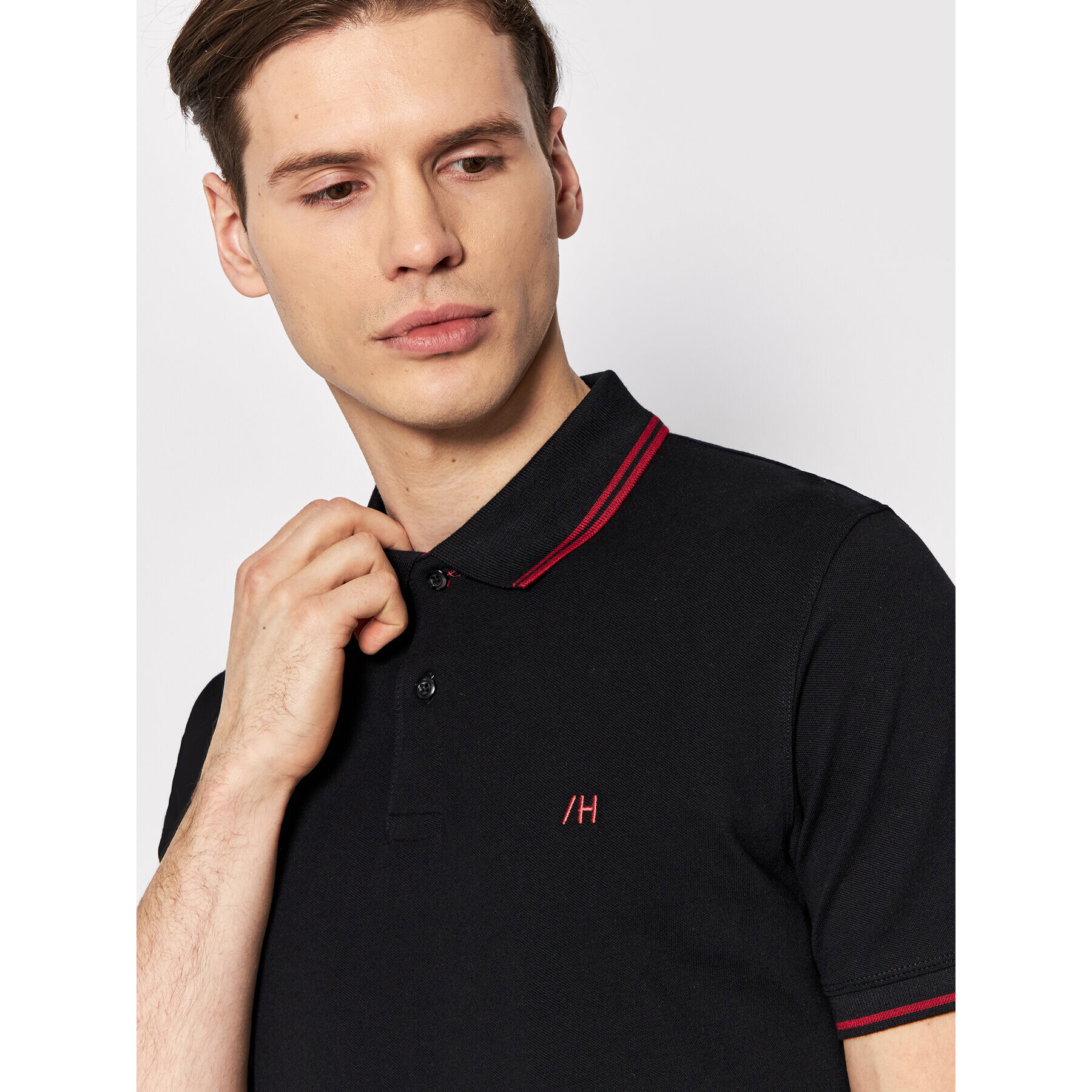 Selected Homme Polokošile Aze 16082841 Černá Regular Fit - Pepit.cz