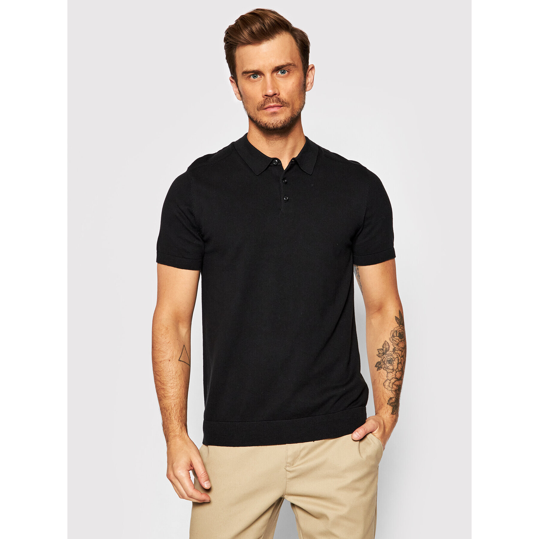 Selected Homme Polokošile Berg 16074685 Černá Regular Fit - Pepit.cz