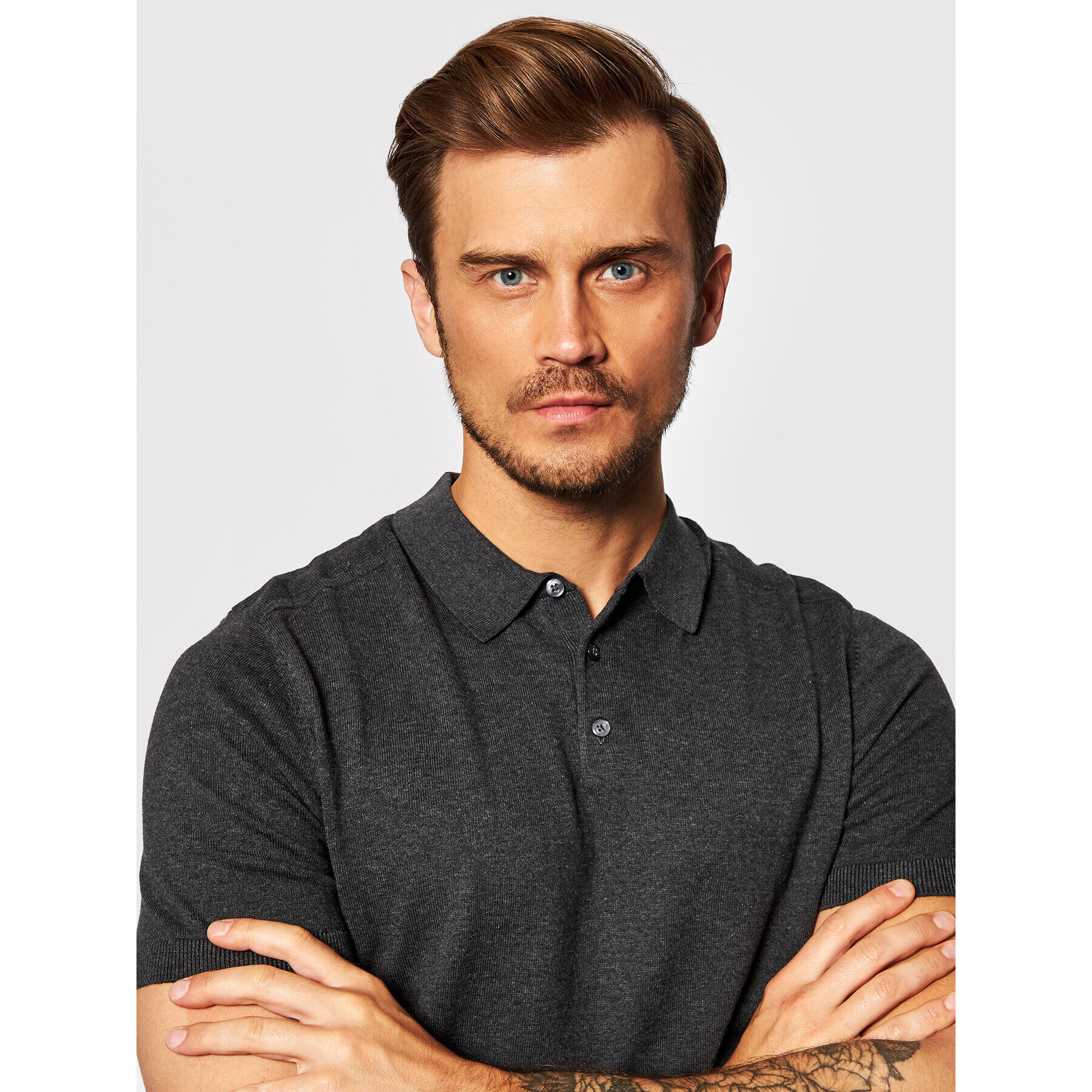 Selected Homme Polokošile Berg 16074685 Šedá Regular Fit - Pepit.cz