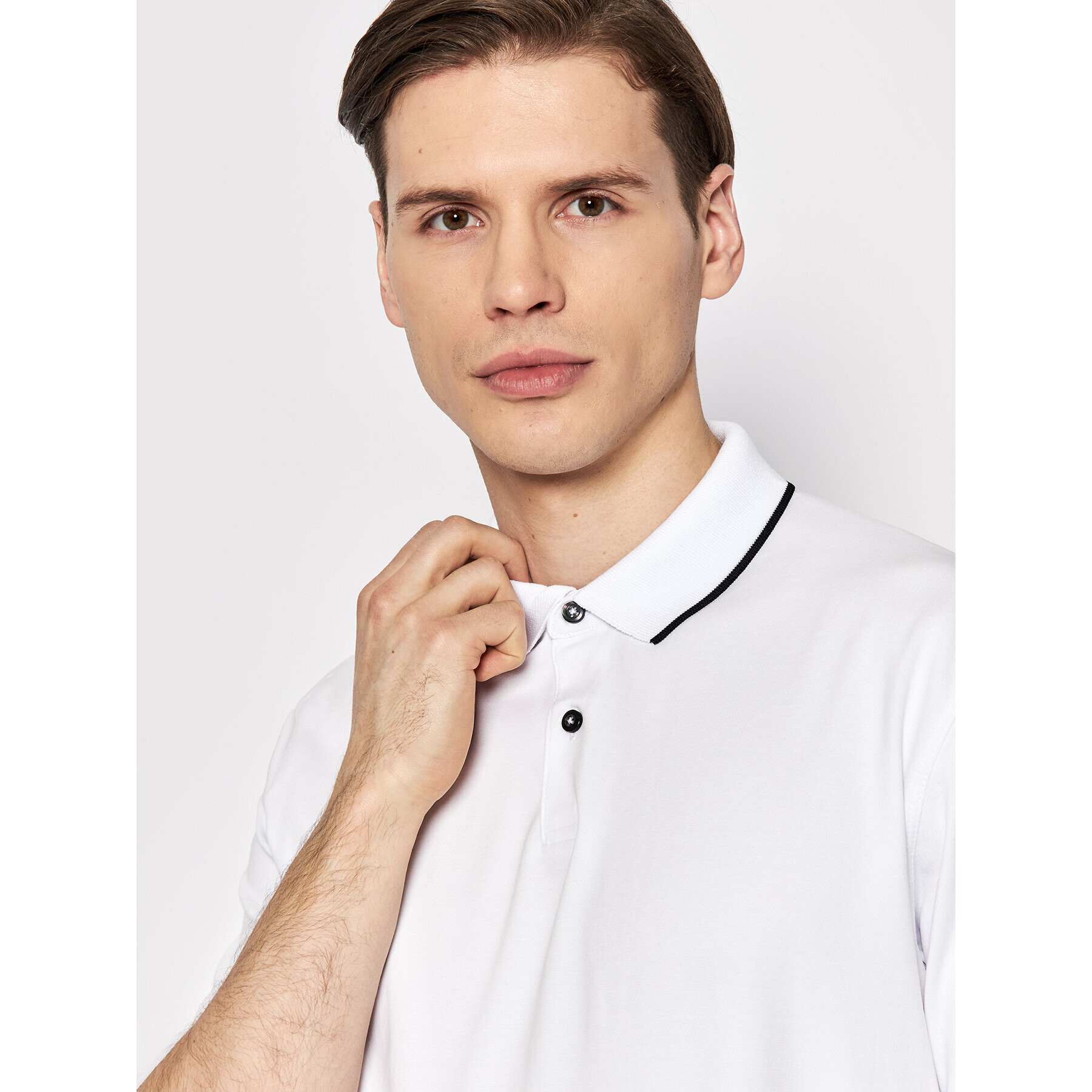 Selected Homme Polokošile Leroy 16082844 Bílá Regular Fit - Pepit.cz