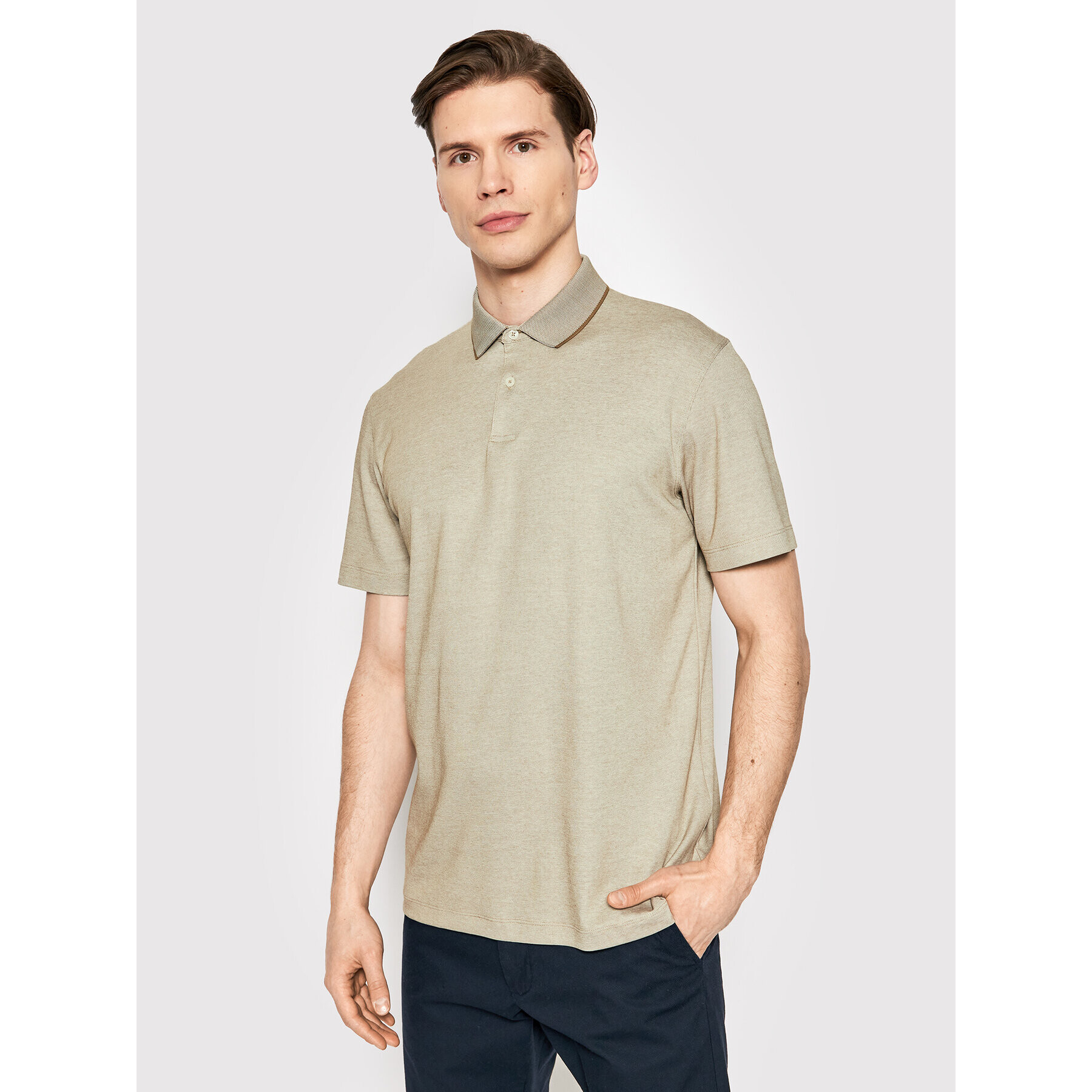 Selected Homme Polokošile Leroy 16082844 Hnědá Regular Fit - Pepit.cz