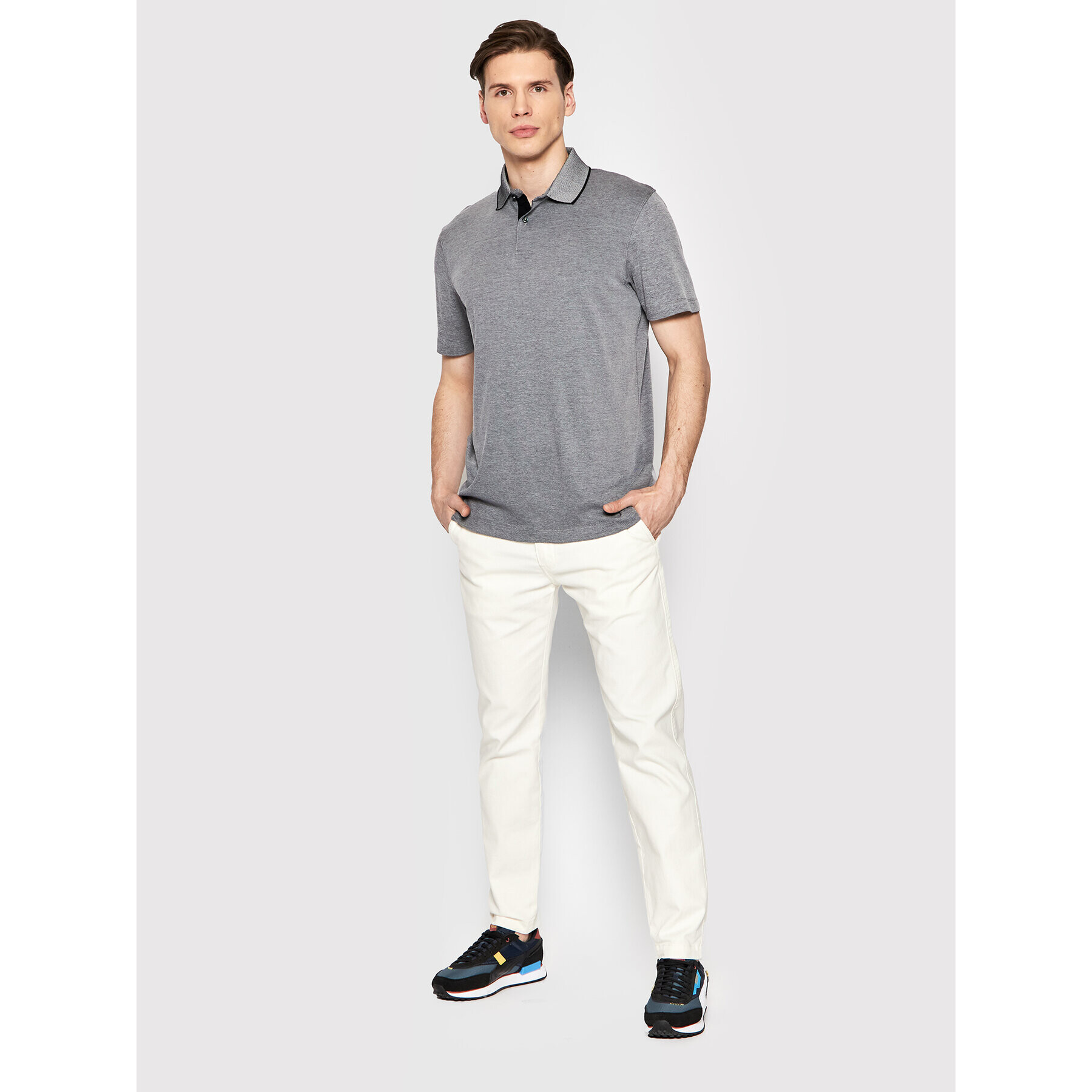 Selected Homme Polokošile Leroy 16082844 Šedá Regular Fit - Pepit.cz