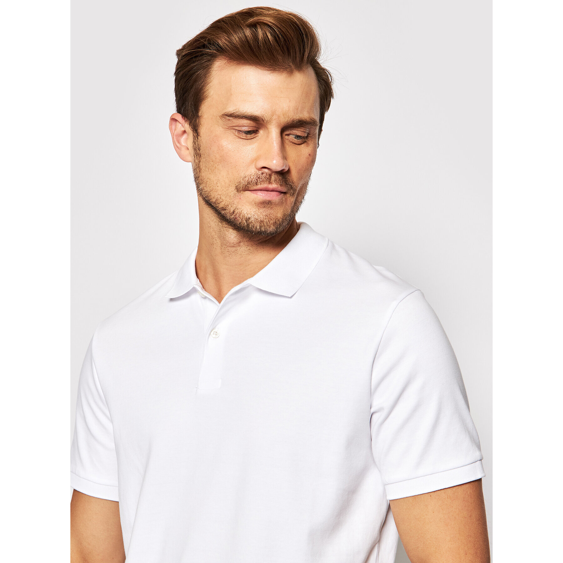 Selected Homme Polokošile Paris 16072841 Bílá Regular Fit - Pepit.cz