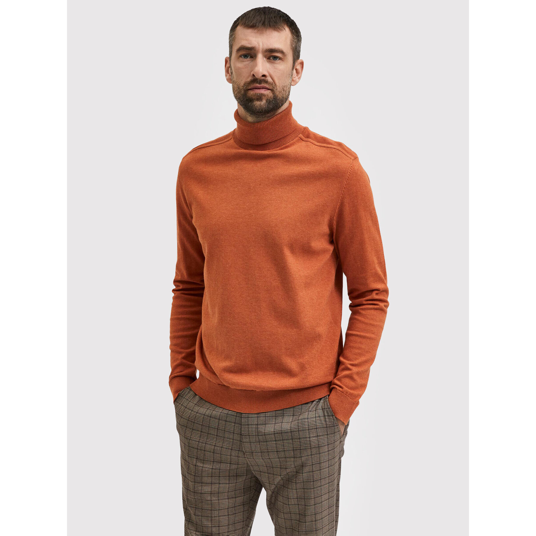 Selected Homme Rolák Berg 16074684 Oranžová Regular Fit - Pepit.cz