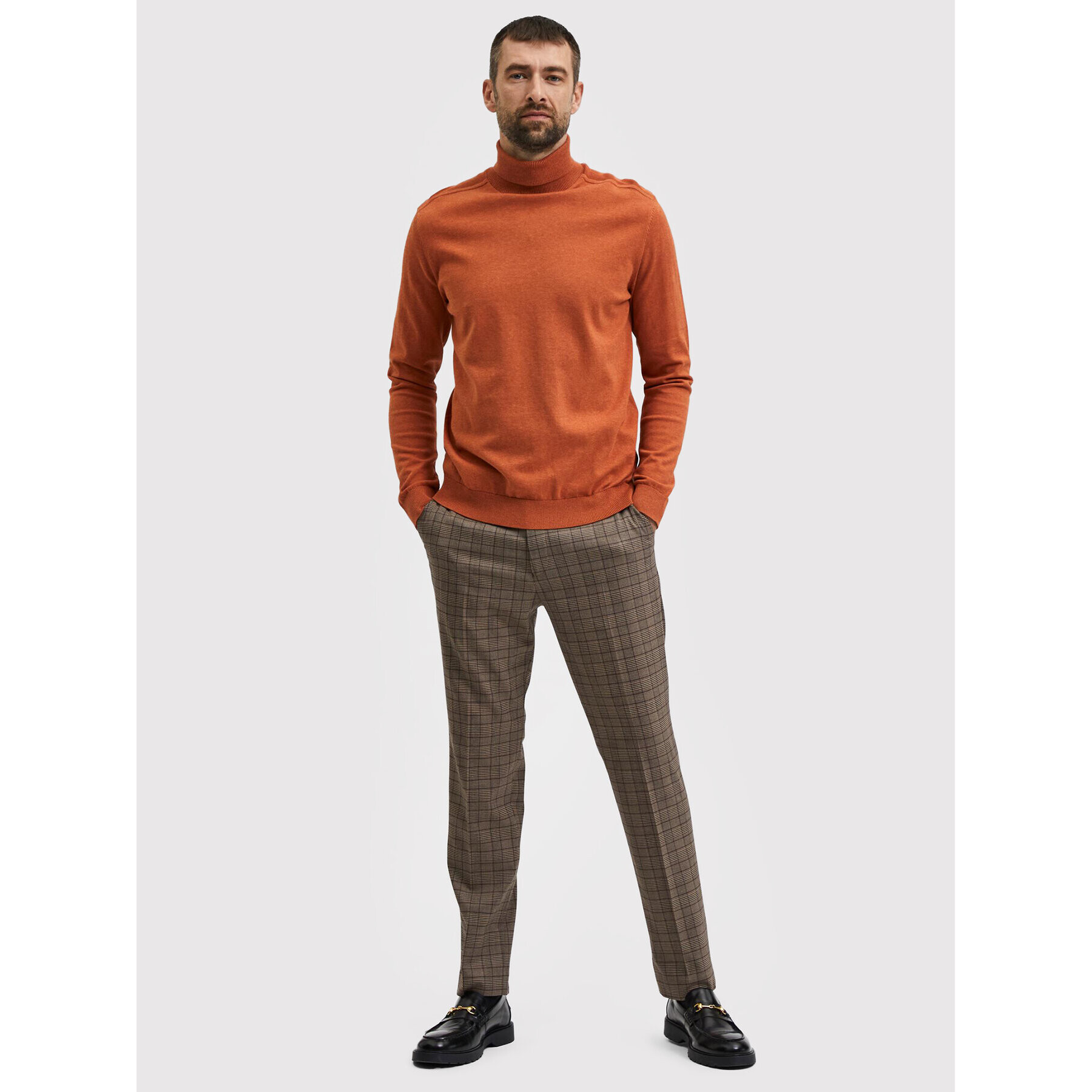 Selected Homme Rolák Berg 16074684 Oranžová Regular Fit - Pepit.cz