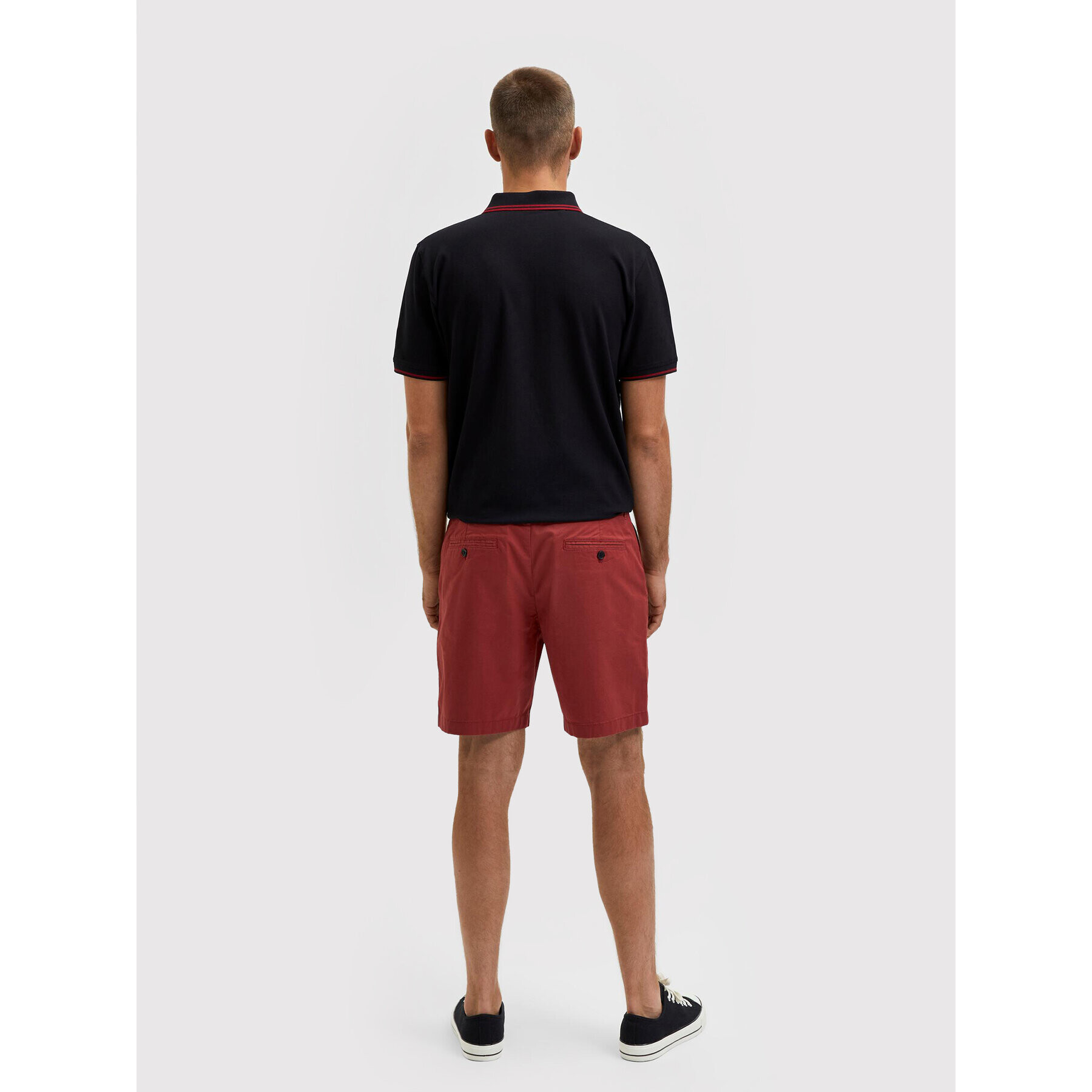 Selected Homme Šortky z materiálu Flex 16083844 Červená Regular Fit - Pepit.cz