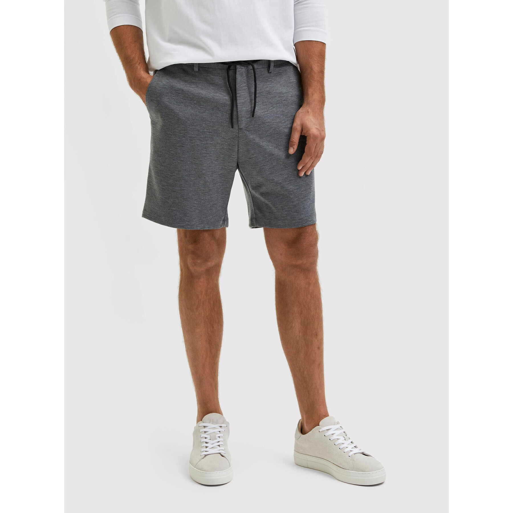 Selected Homme Šortky z materiálu Jake 16082873 Šedá Relaxed Fit - Pepit.cz