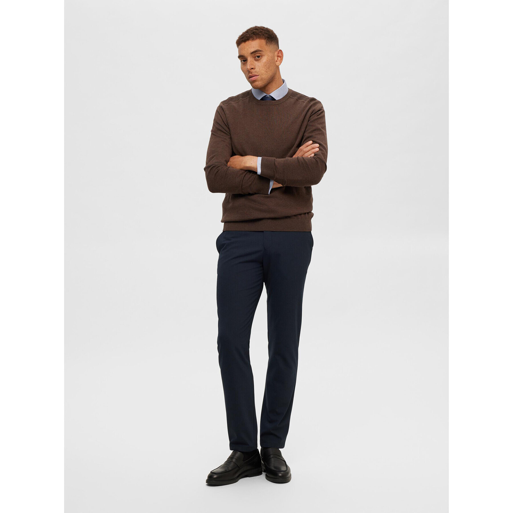 Selected Homme Svetr 16074682 Hnědá Regular Fit - Pepit.cz