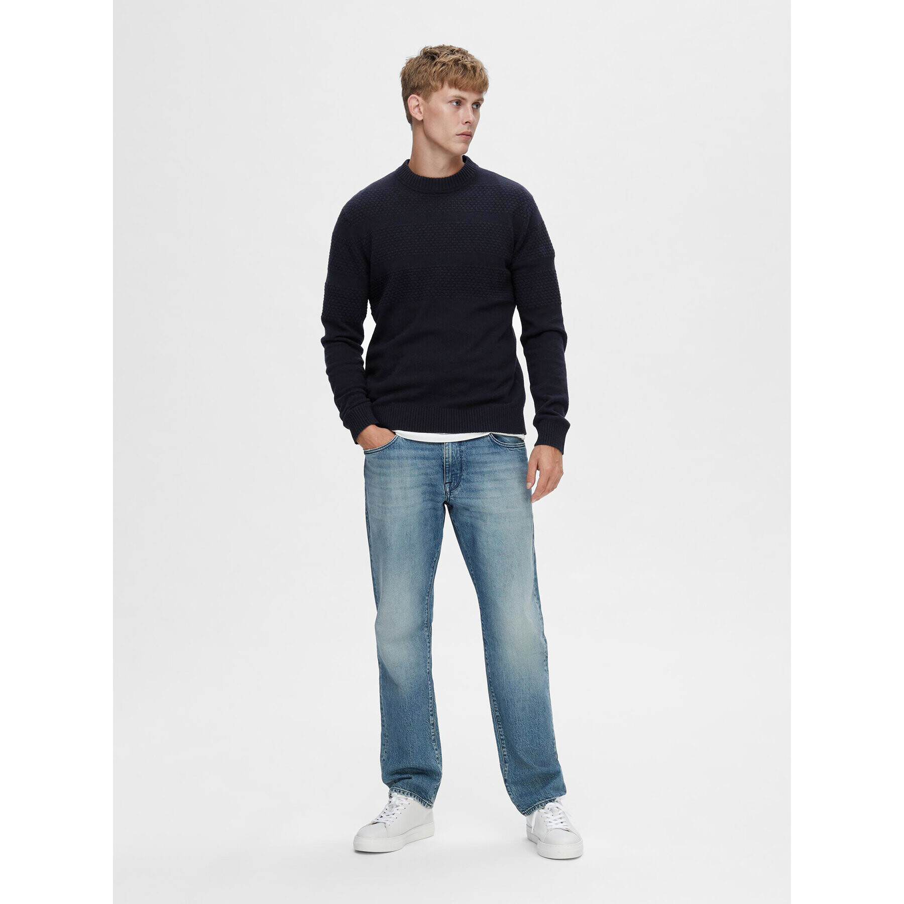 Selected Homme Svetr 16090155 Tmavomodrá Regular Fit - Pepit.cz