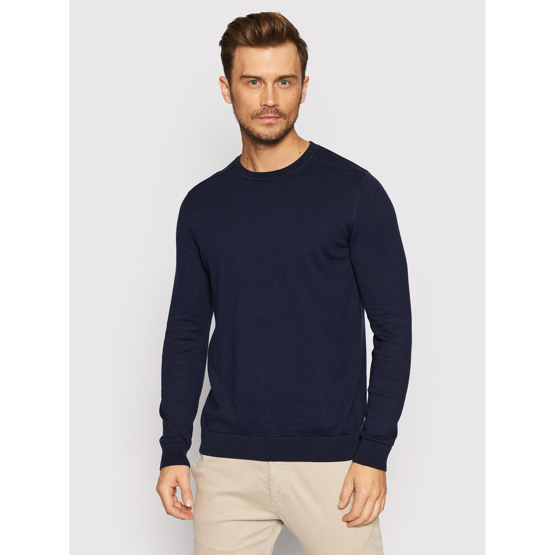 Selected Homme Svetr Berg 16074682 Tmavomodrá Regular Fit - Pepit.cz