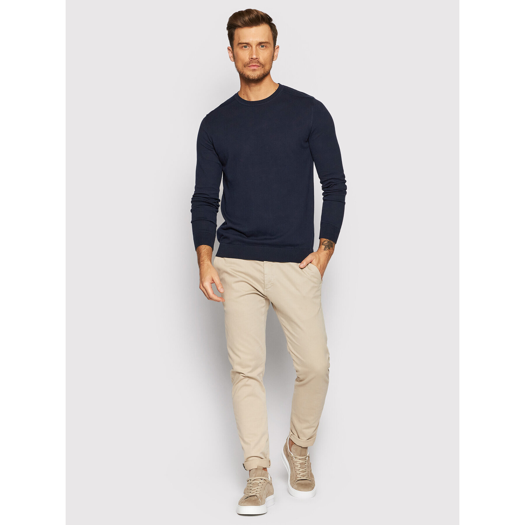 Selected Homme Svetr Berg 16074682 Tmavomodrá Regular Fit - Pepit.cz