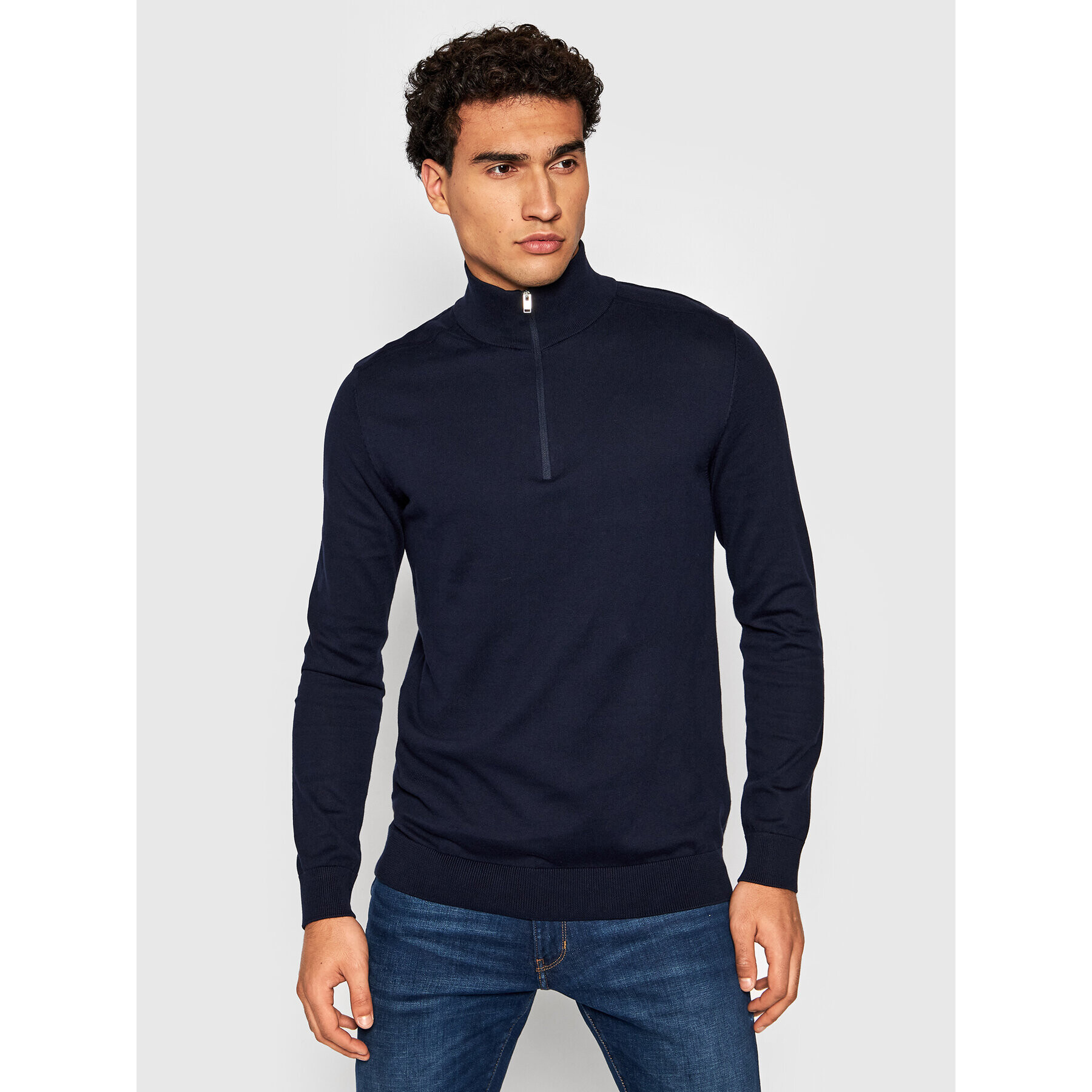 Selected Homme Svetr Berg 16074687 Tmavomodrá Regular Fit - Pepit.cz