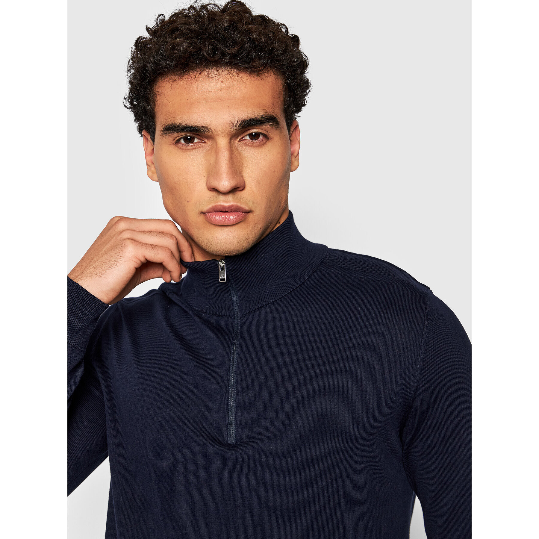 Selected Homme Svetr Berg 16074687 Tmavomodrá Regular Fit - Pepit.cz