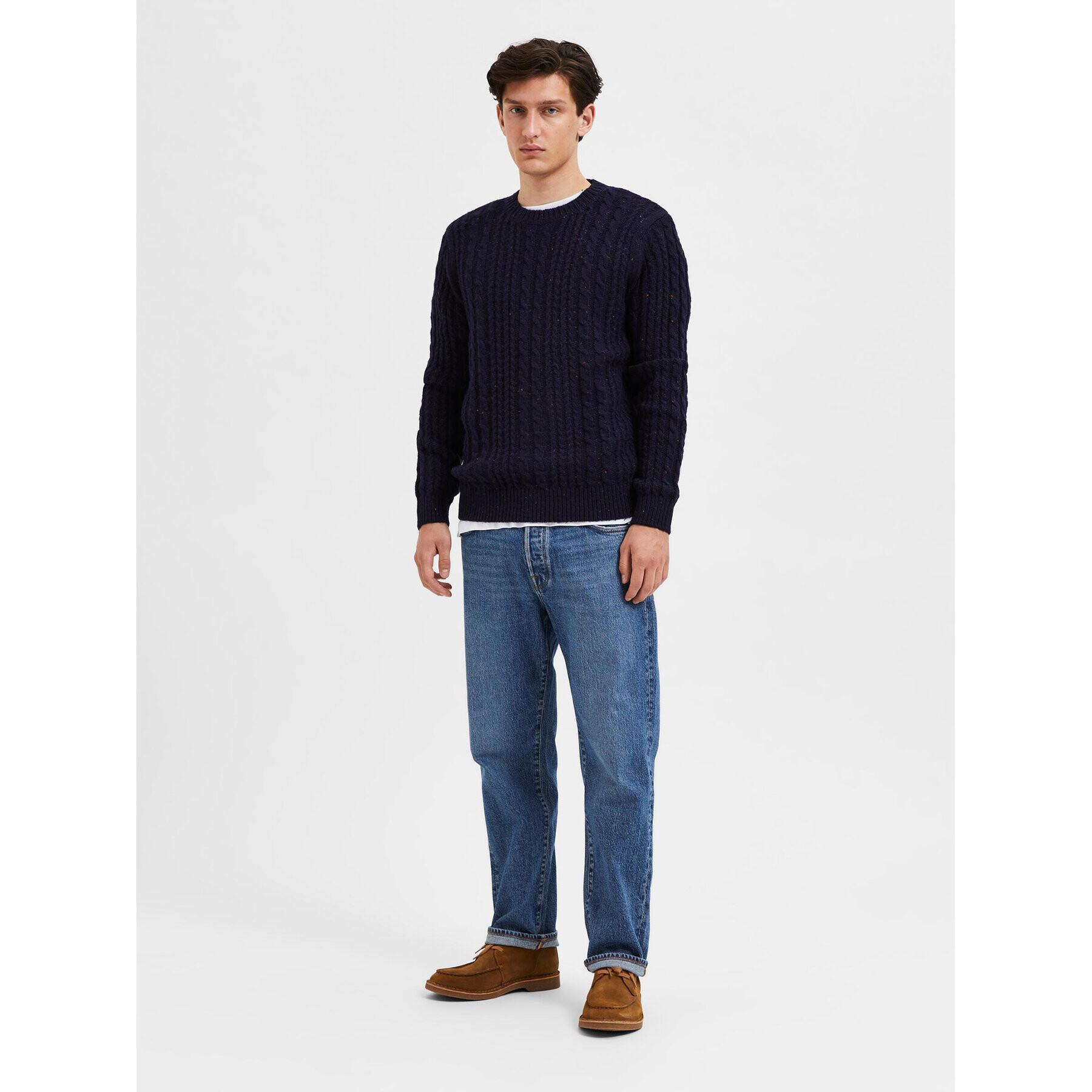 Selected Homme Svetr Henry 16086685 Tmavomodrá Relaxed Fit - Pepit.cz