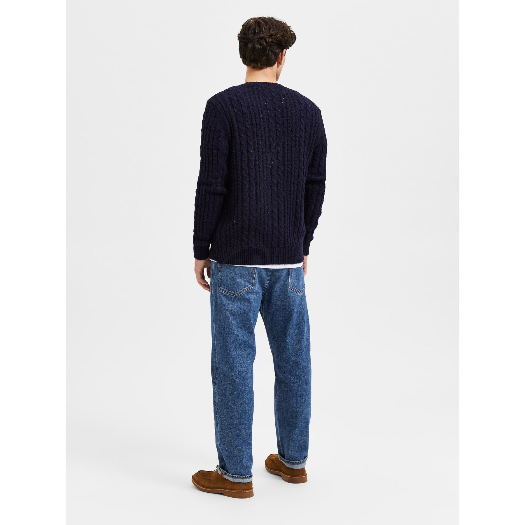 Selected Homme Svetr Henry 16086685 Tmavomodrá Relaxed Fit - Pepit.cz