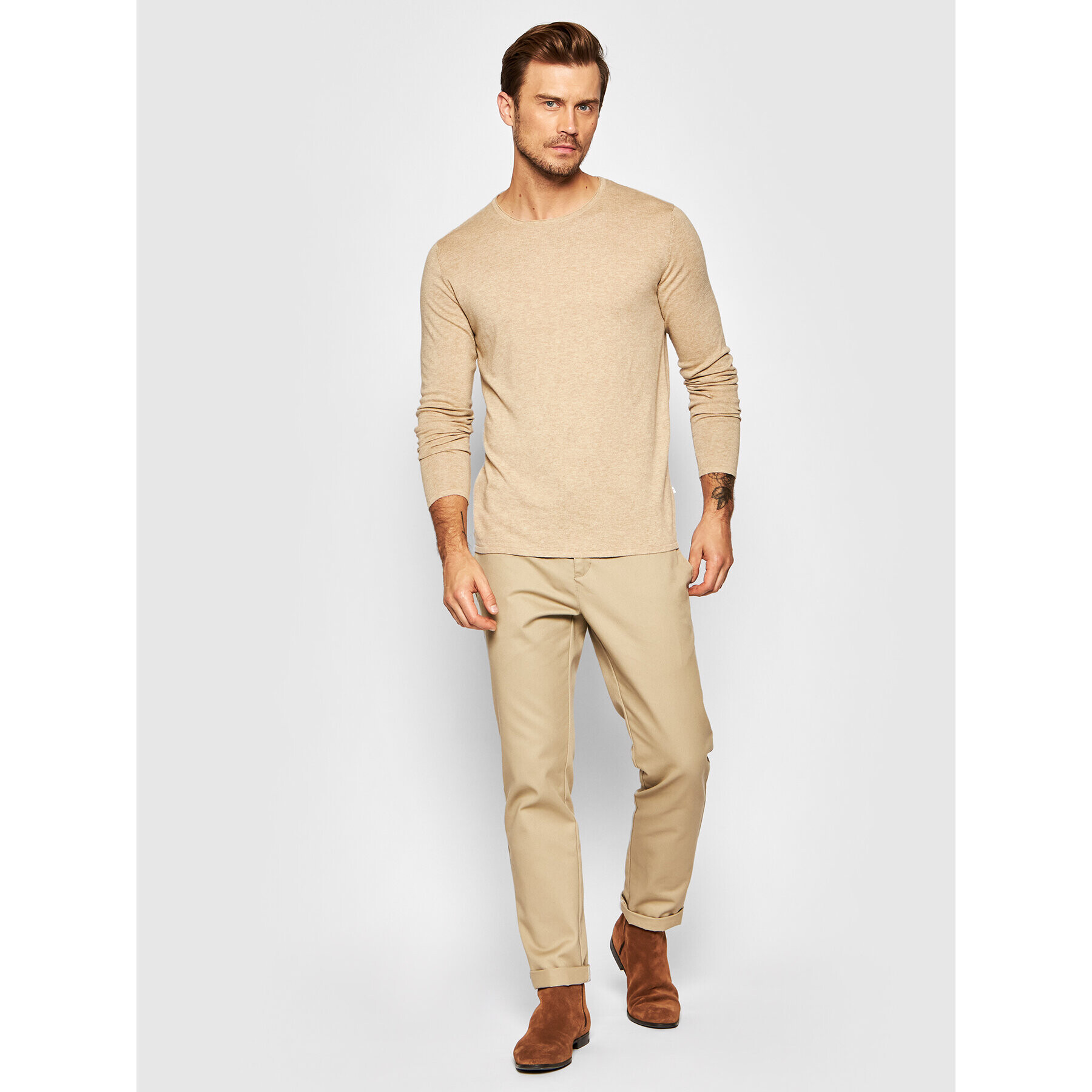 Selected Homme Svetr Rome 16079774 Béžová Regular Fit - Pepit.cz