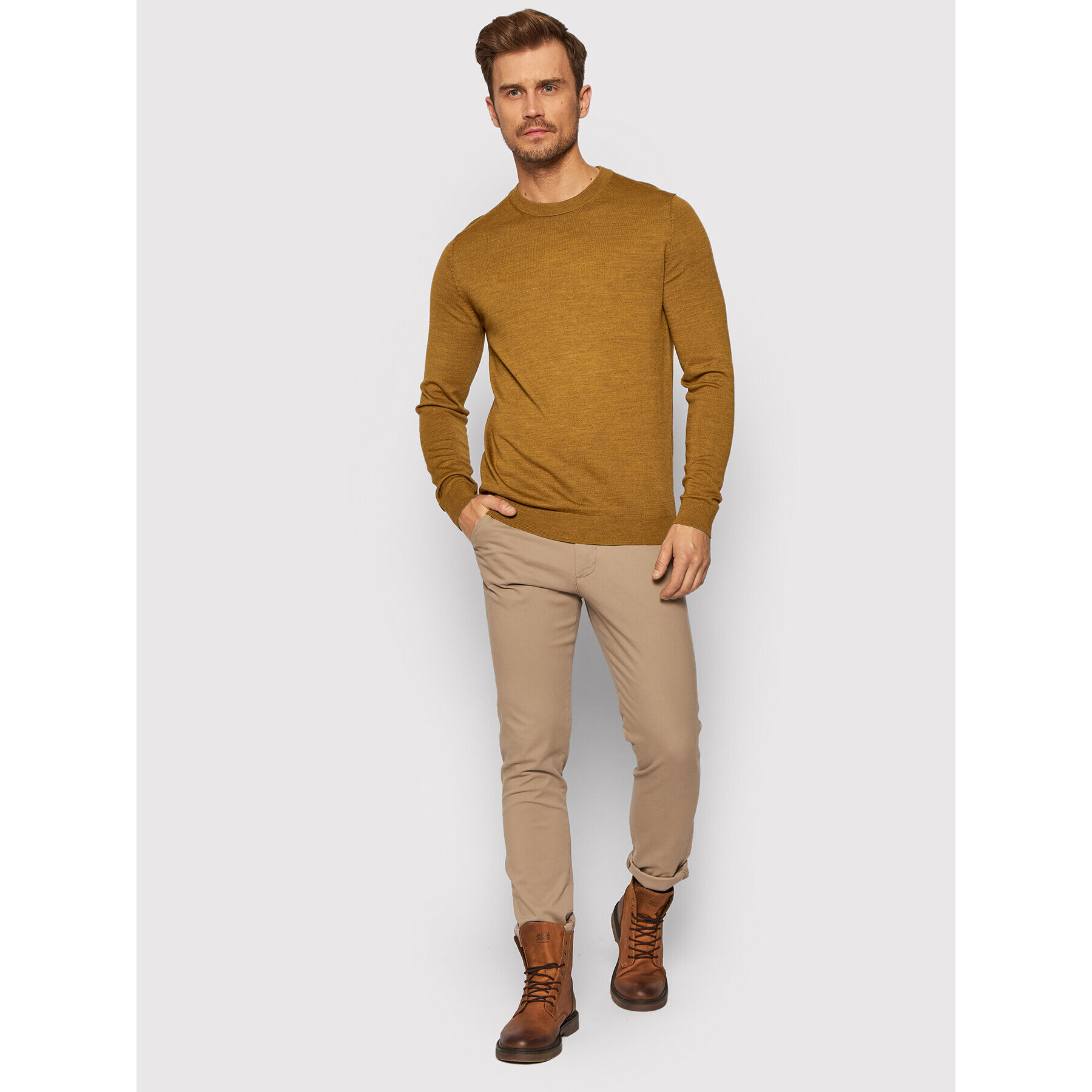 Selected Homme Svetr Town 16079772 Hnědá Regular Fit - Pepit.cz