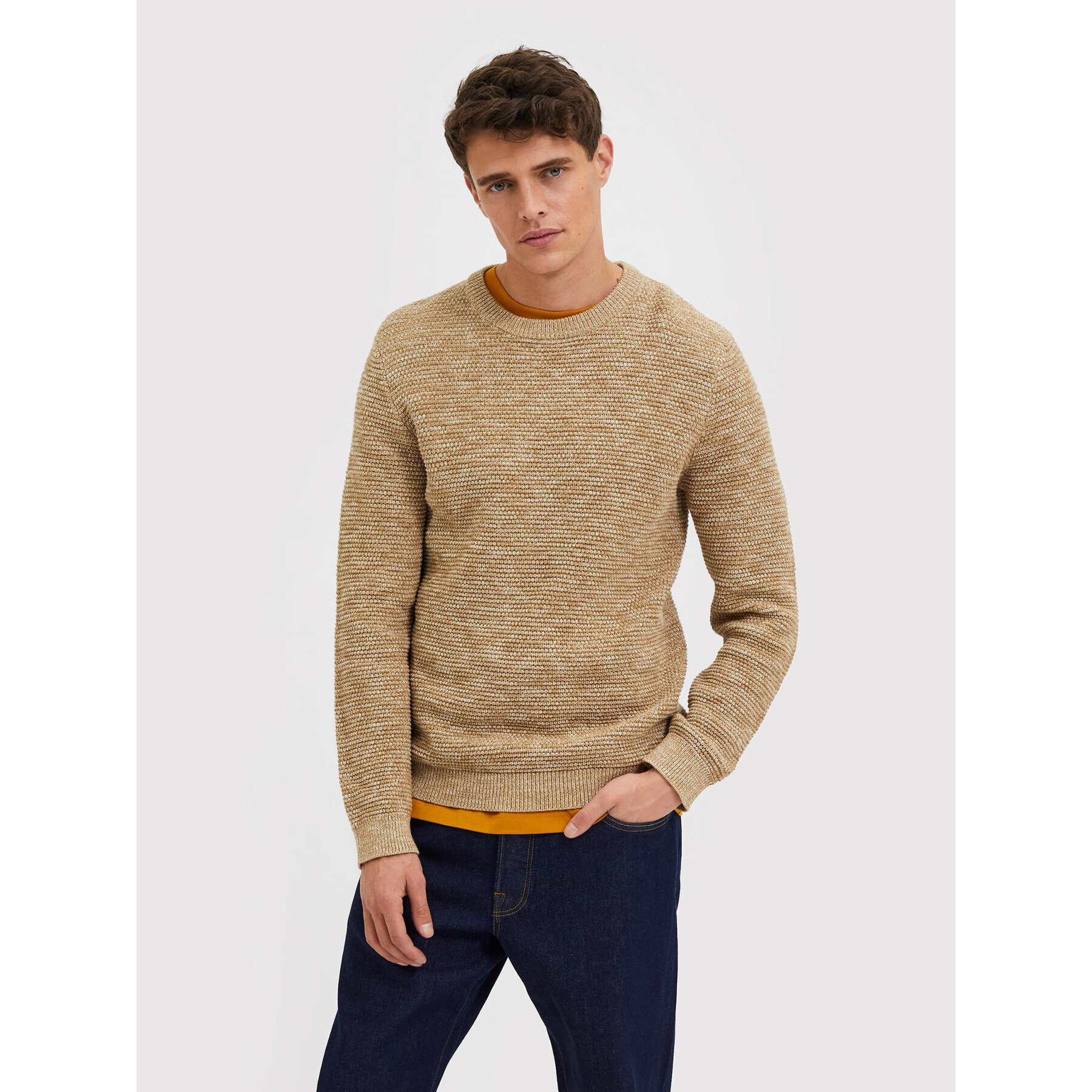 Selected Homme Svetr Vince 16059390 Hnědá Regular Fit - Pepit.cz