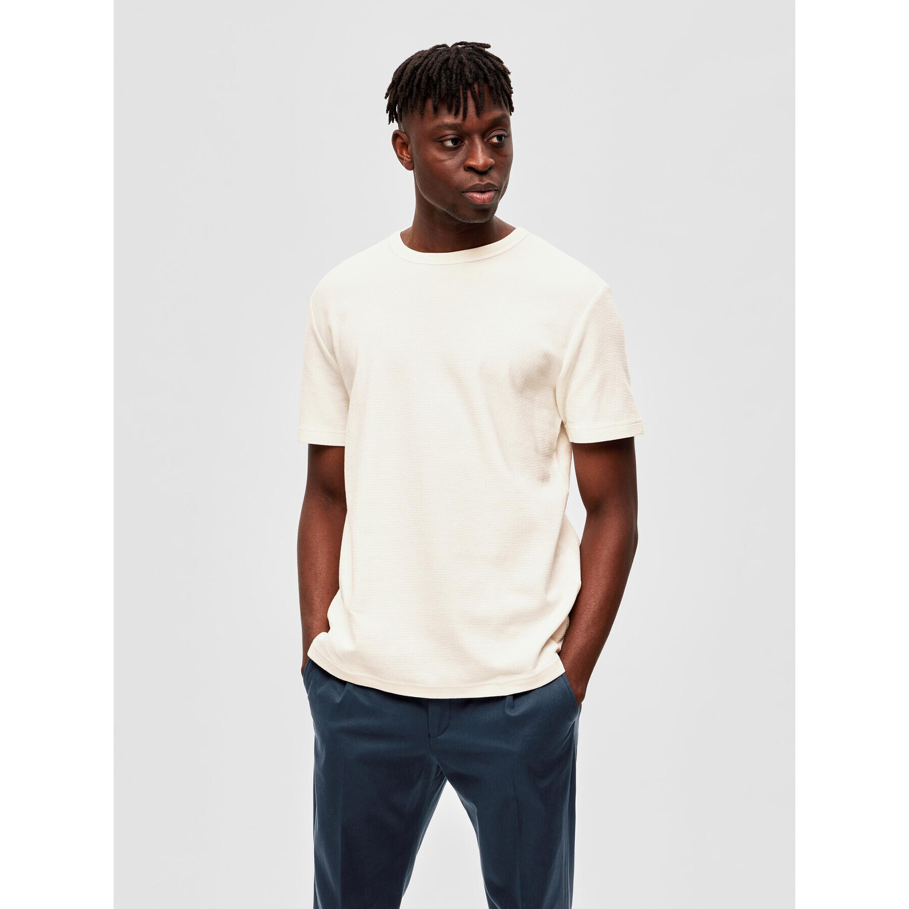 Selected Homme T-Shirt 16088532 Bílá Relaxed Fit - Pepit.cz