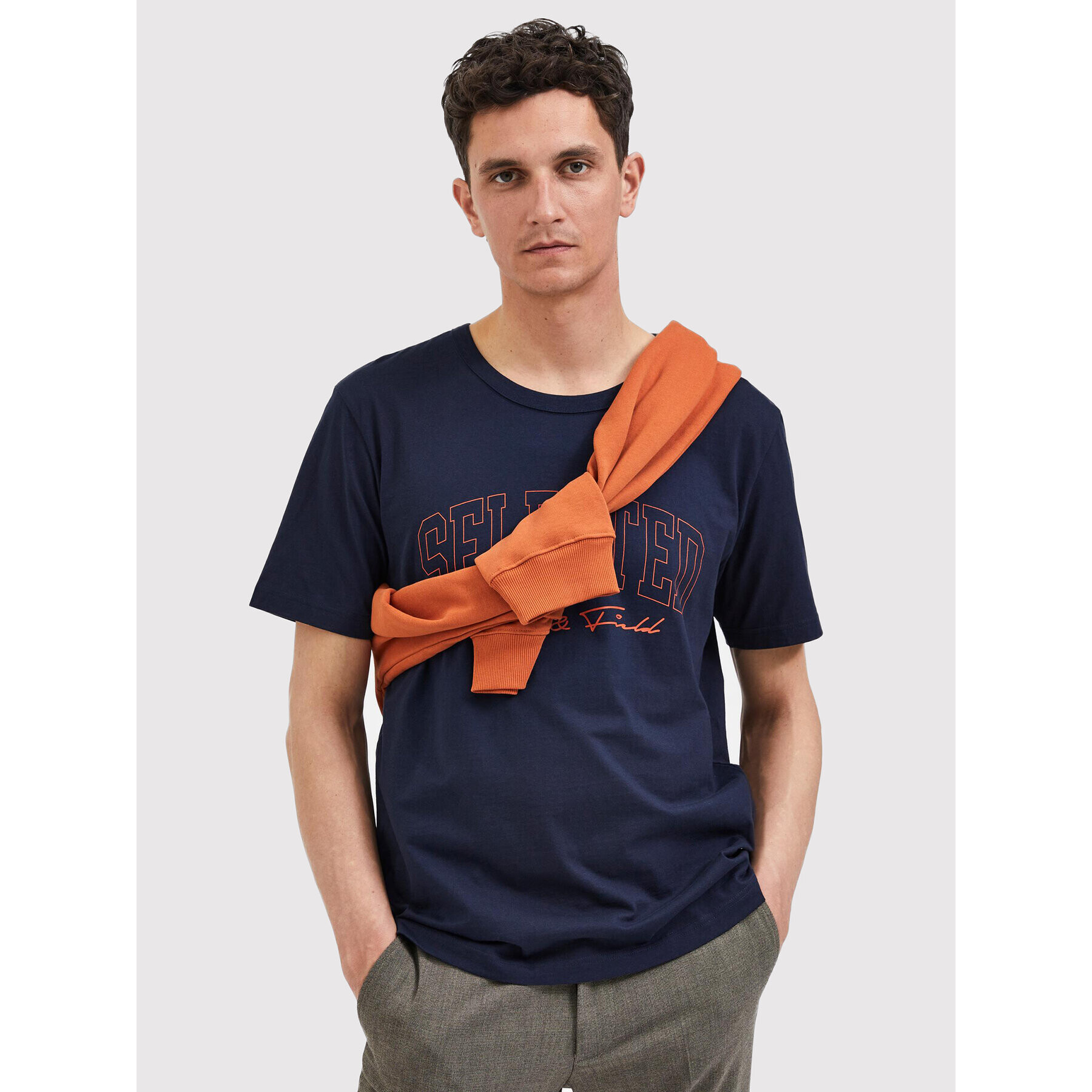 Selected Homme T-Shirt Bene 16085656 Tmavomodrá Regular Fit - Pepit.cz