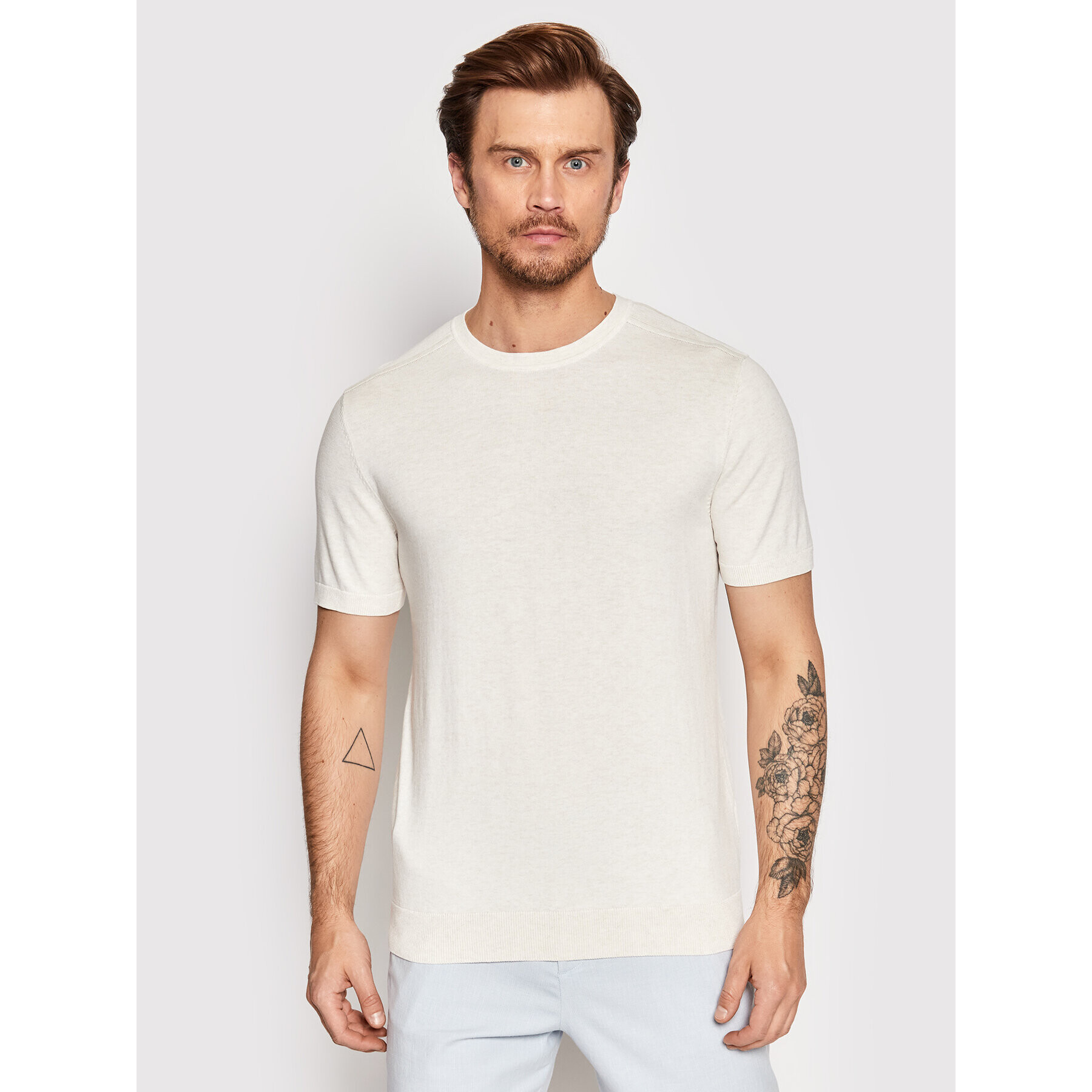 Selected Homme T-Shirt Berg 16084196 Béžová Regular Fit - Pepit.cz