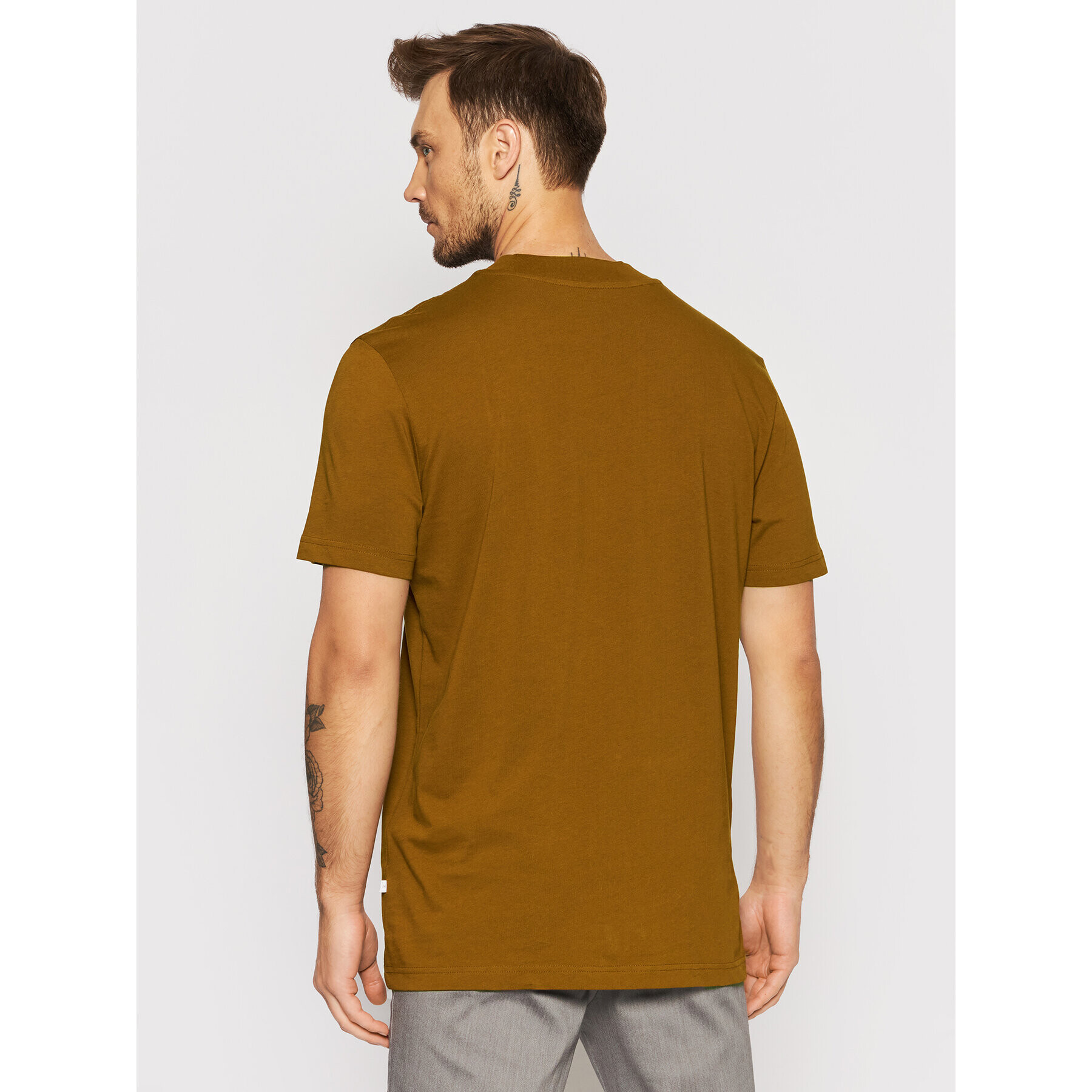 Selected Homme T-Shirt Colman 16077385 Hnědá Relaxed Fit - Pepit.cz