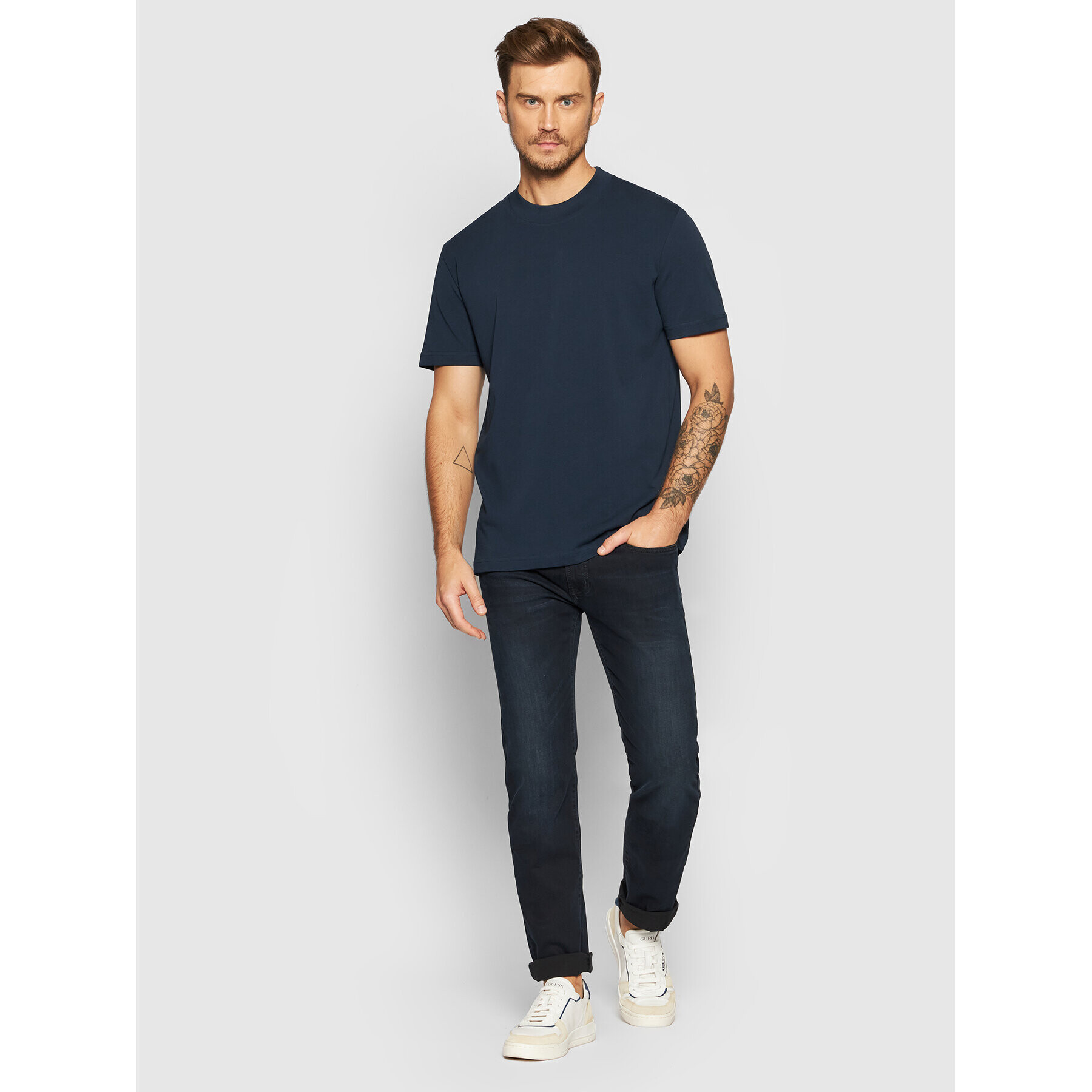 Selected Homme T-Shirt Colman 16077385 Tmavomodrá Relaxed Fit - Pepit.cz