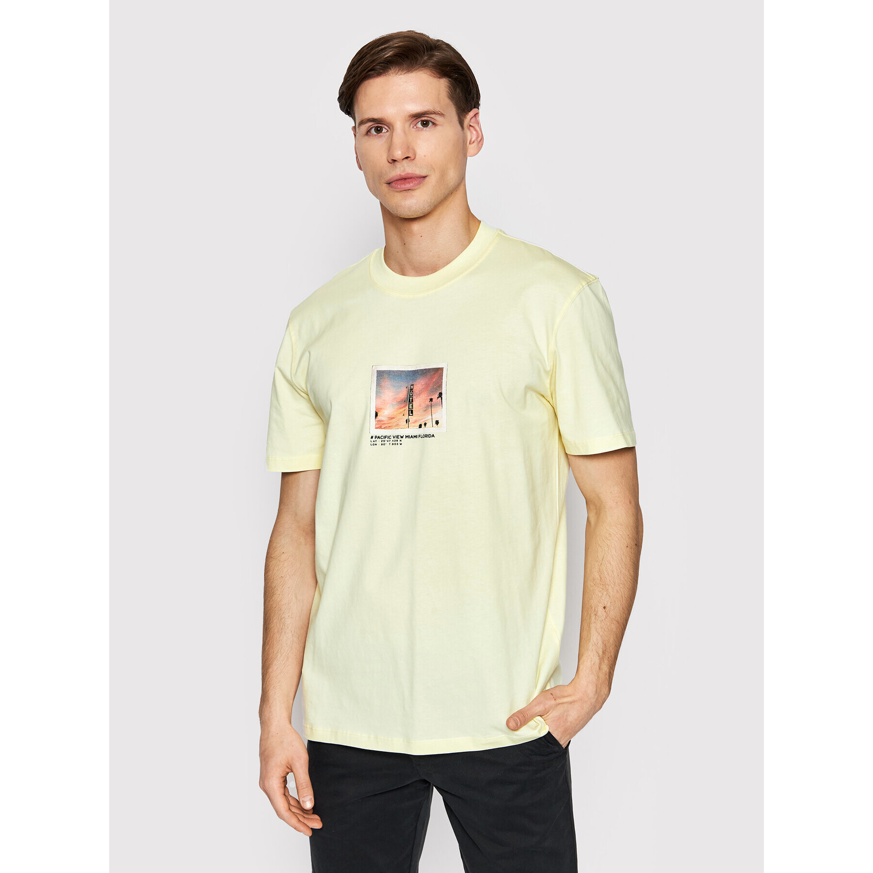 Selected Homme T-Shirt Denton 16083430 Žlutá Relaxed Fit - Pepit.cz